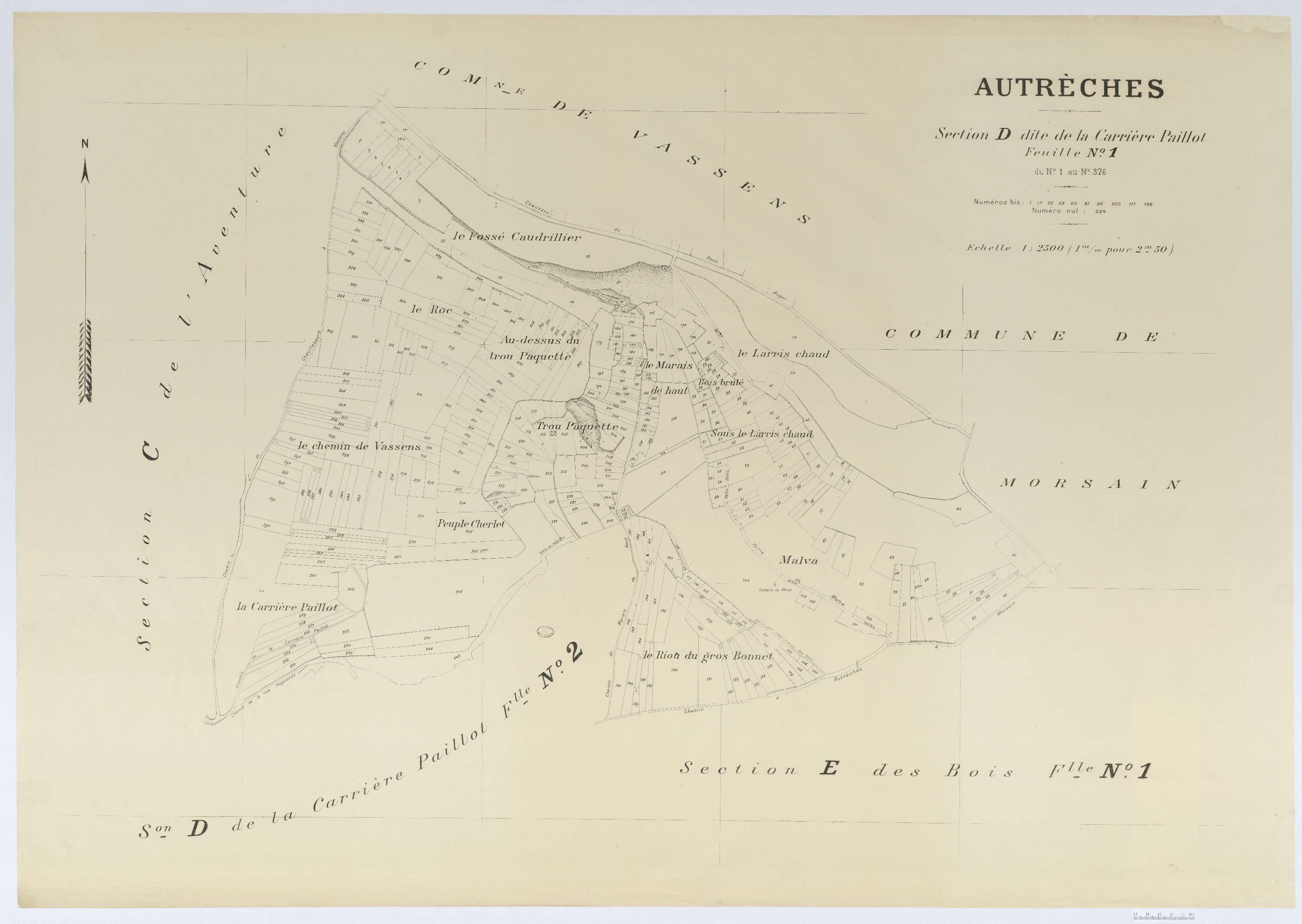 Autrêches - Cadastre napoléonien (copie), section D1