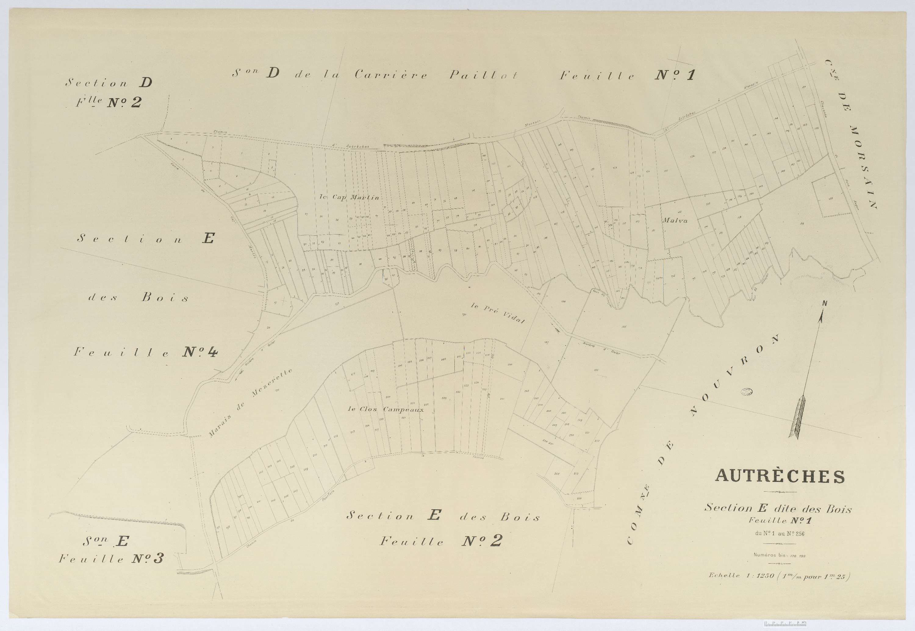 Autrêches - Cadastre napoléonien (copie), section E1
