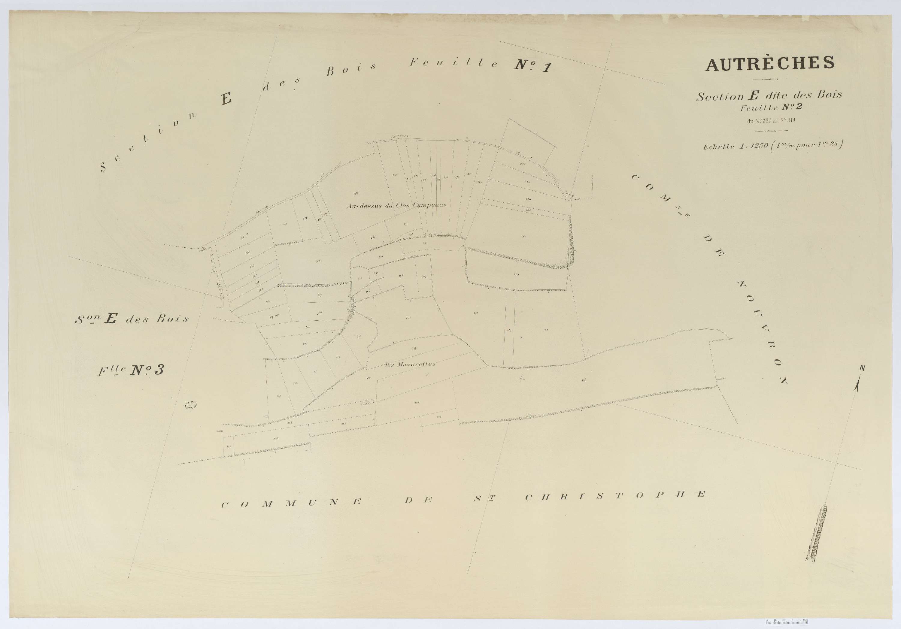 Autrêches - Cadastre napoléonien (copie), section E2