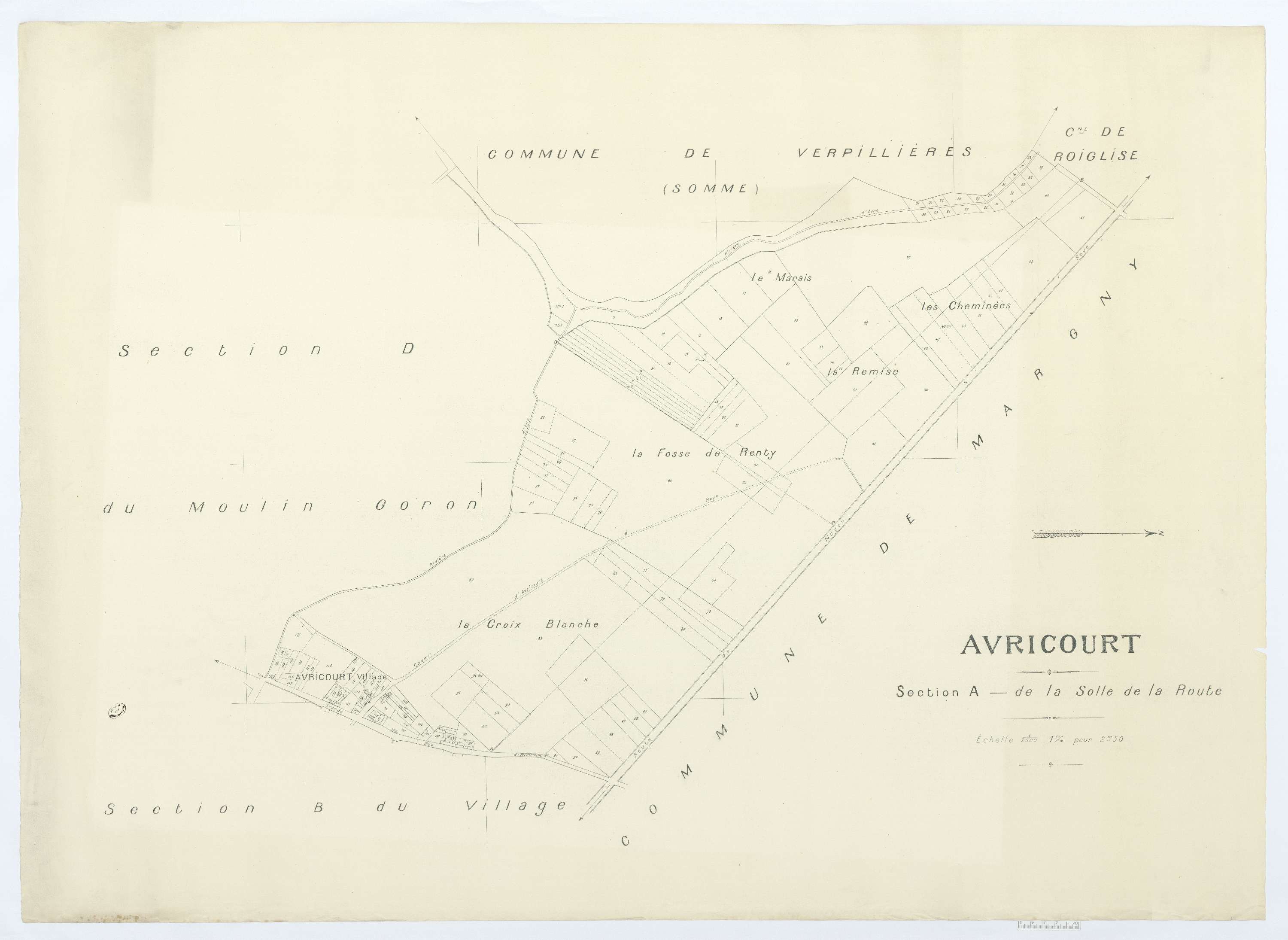 Avricourt - Cadastre napoléonien (copie), section A, feuille unique