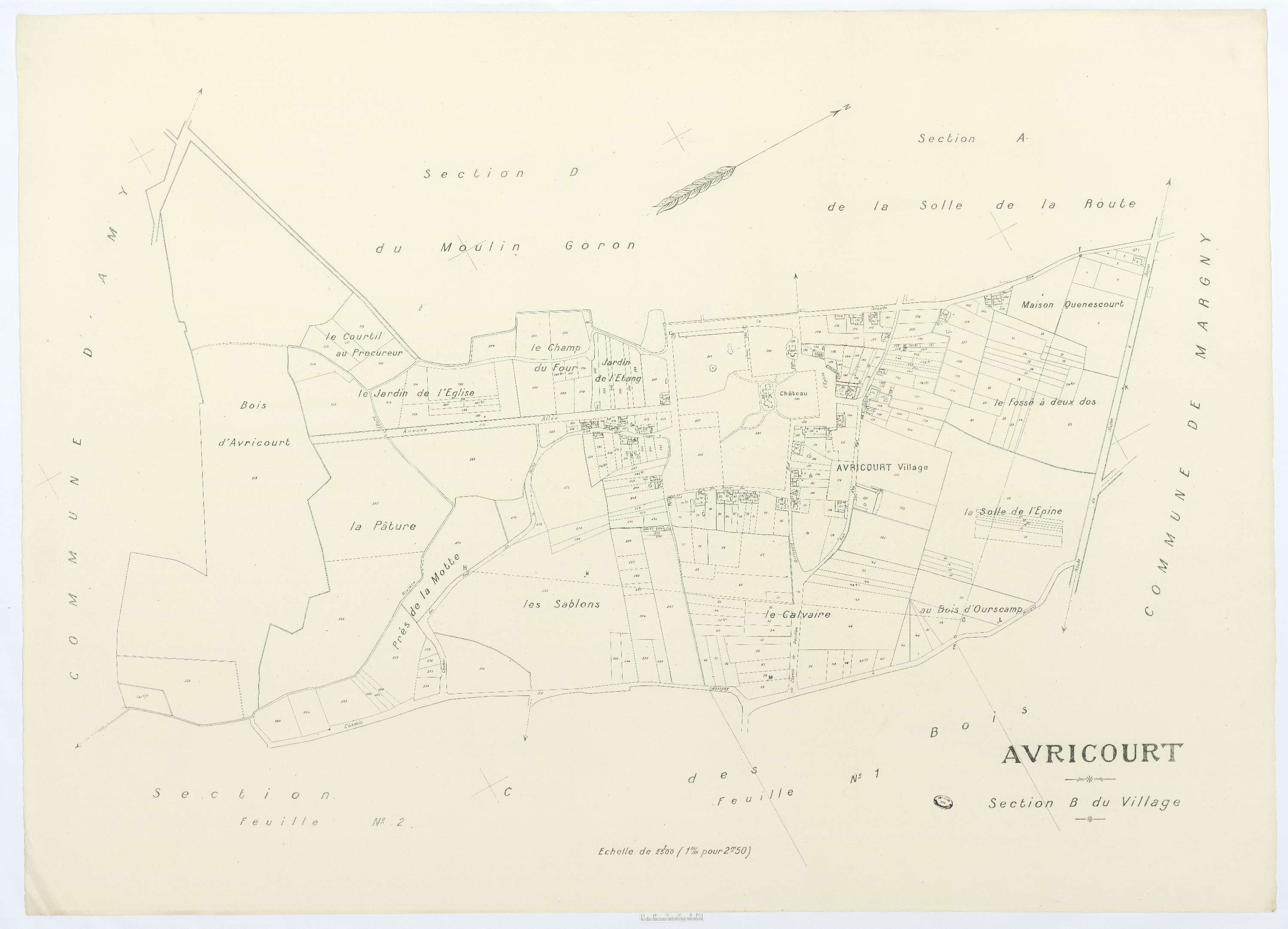 Avricourt - Cadastre napoléonien (copie), section B, feuille unique