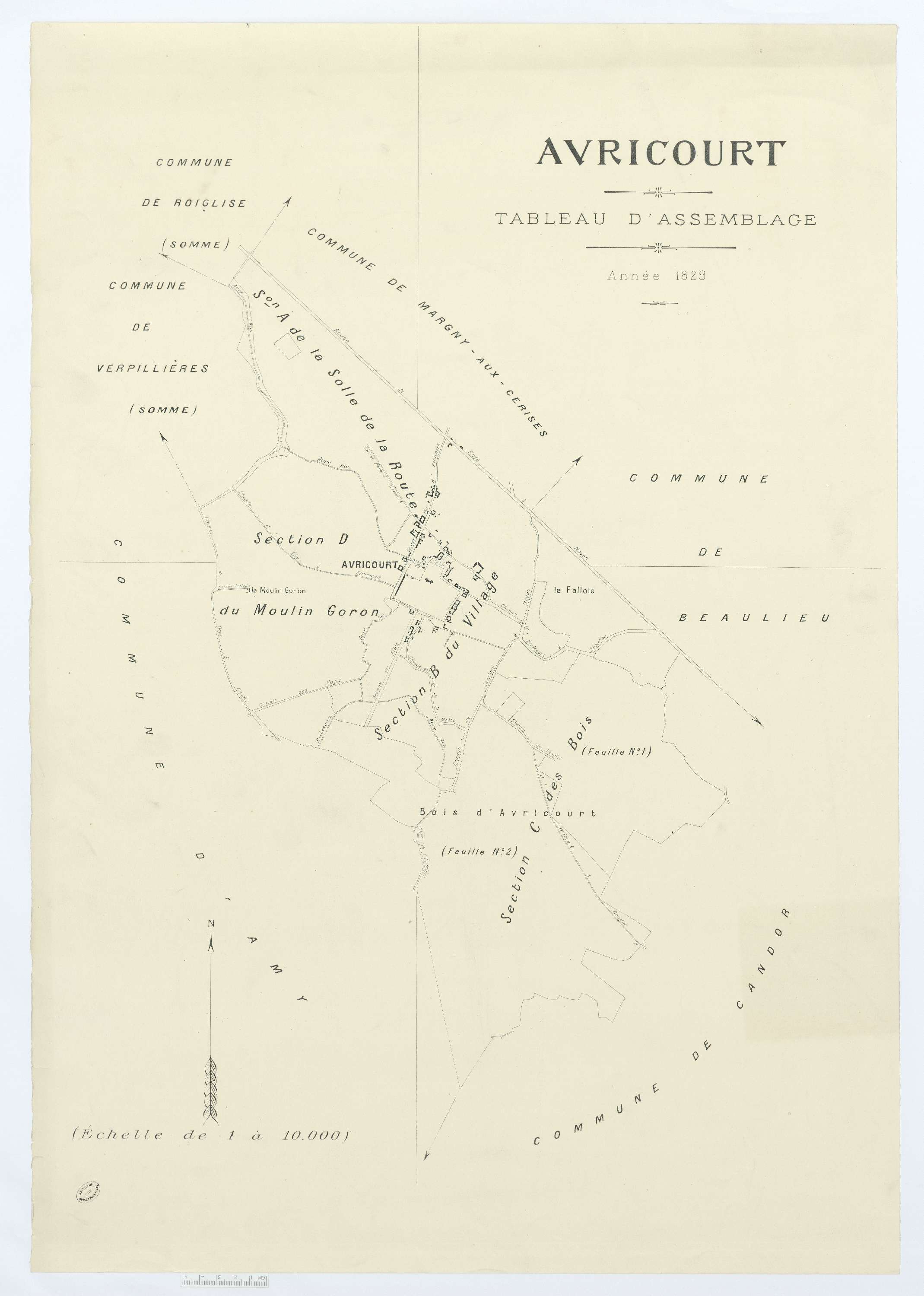 Avricourt - Cadastre napoléonien (copie), tableau d'assemblage