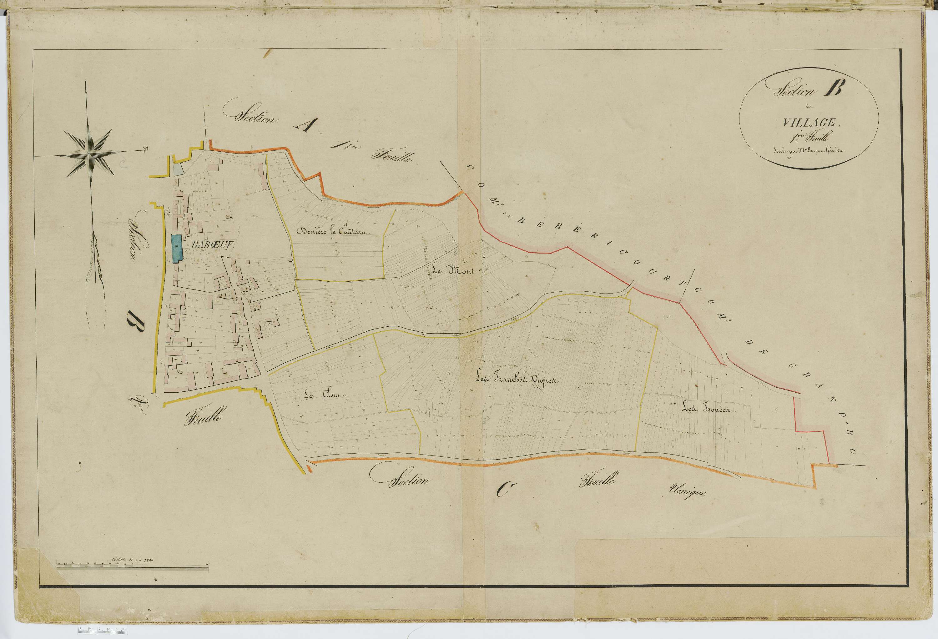 Babœuf - Cadastre napoléonien, section B1