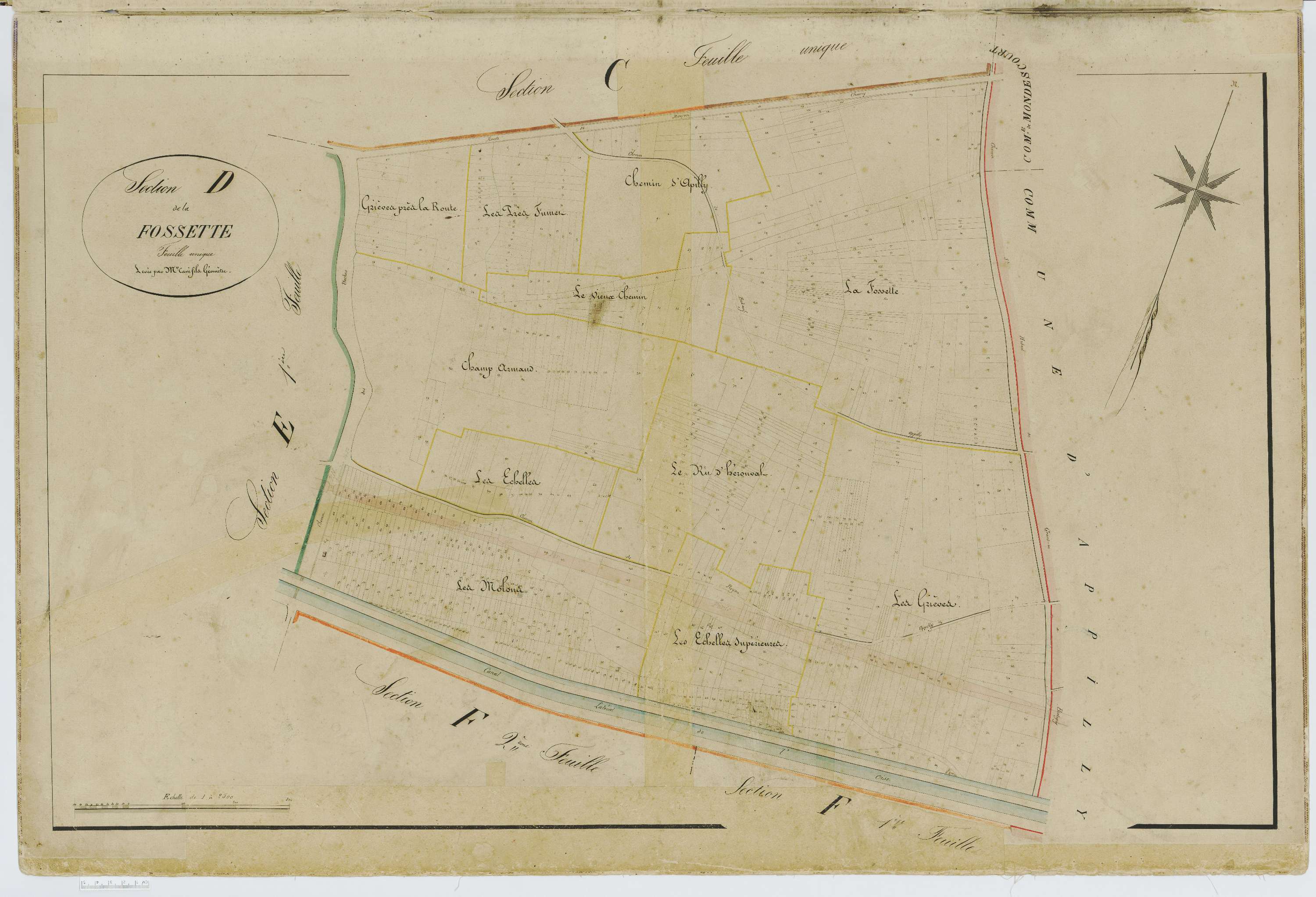 Babœuf - Cadastre napoléonien, section D