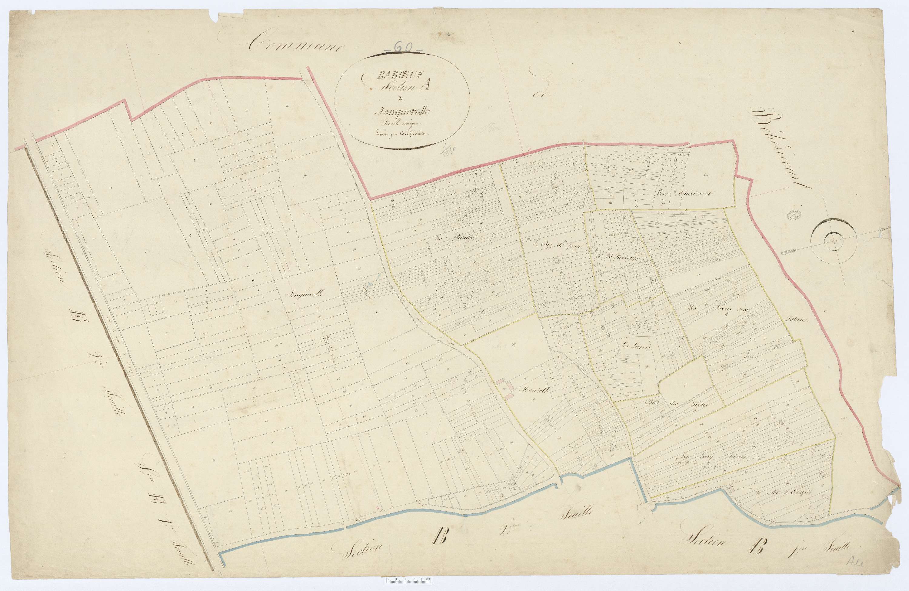 Babœuf - Cadastre napoléonien, section A, feuille unique