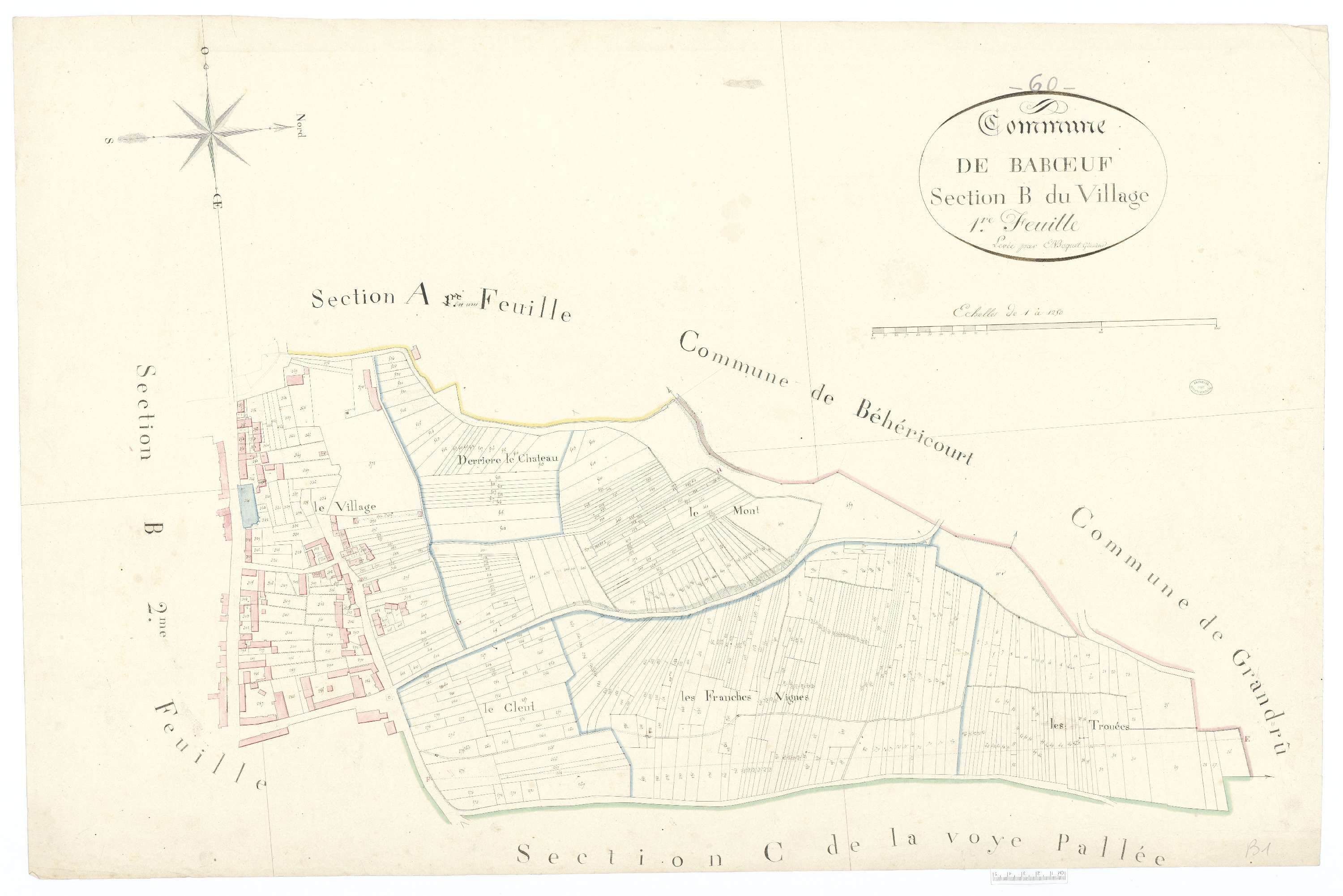 Babœuf - Cadastre napoléonien, section B1