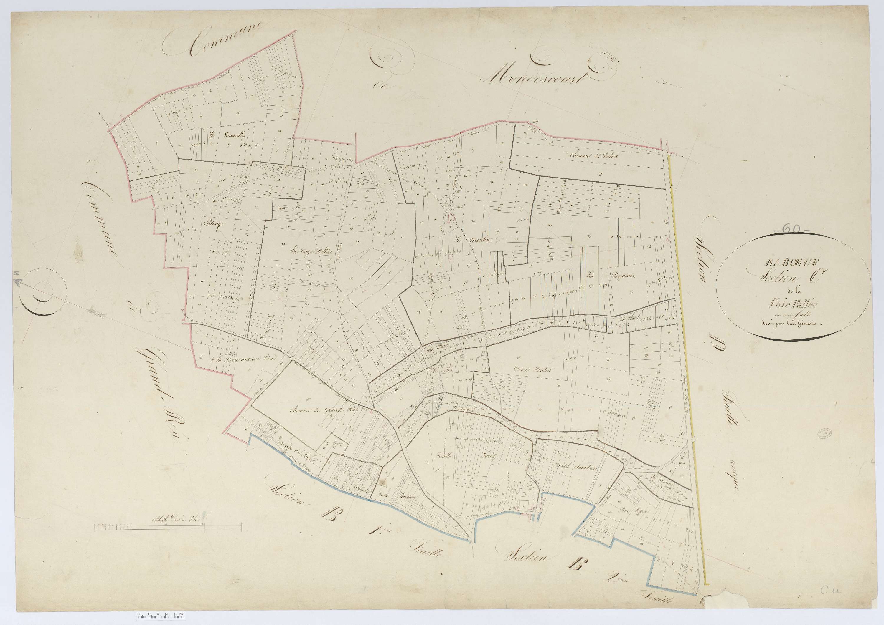 Babœuf - Cadastre napoléonien, section C, feuille unique
