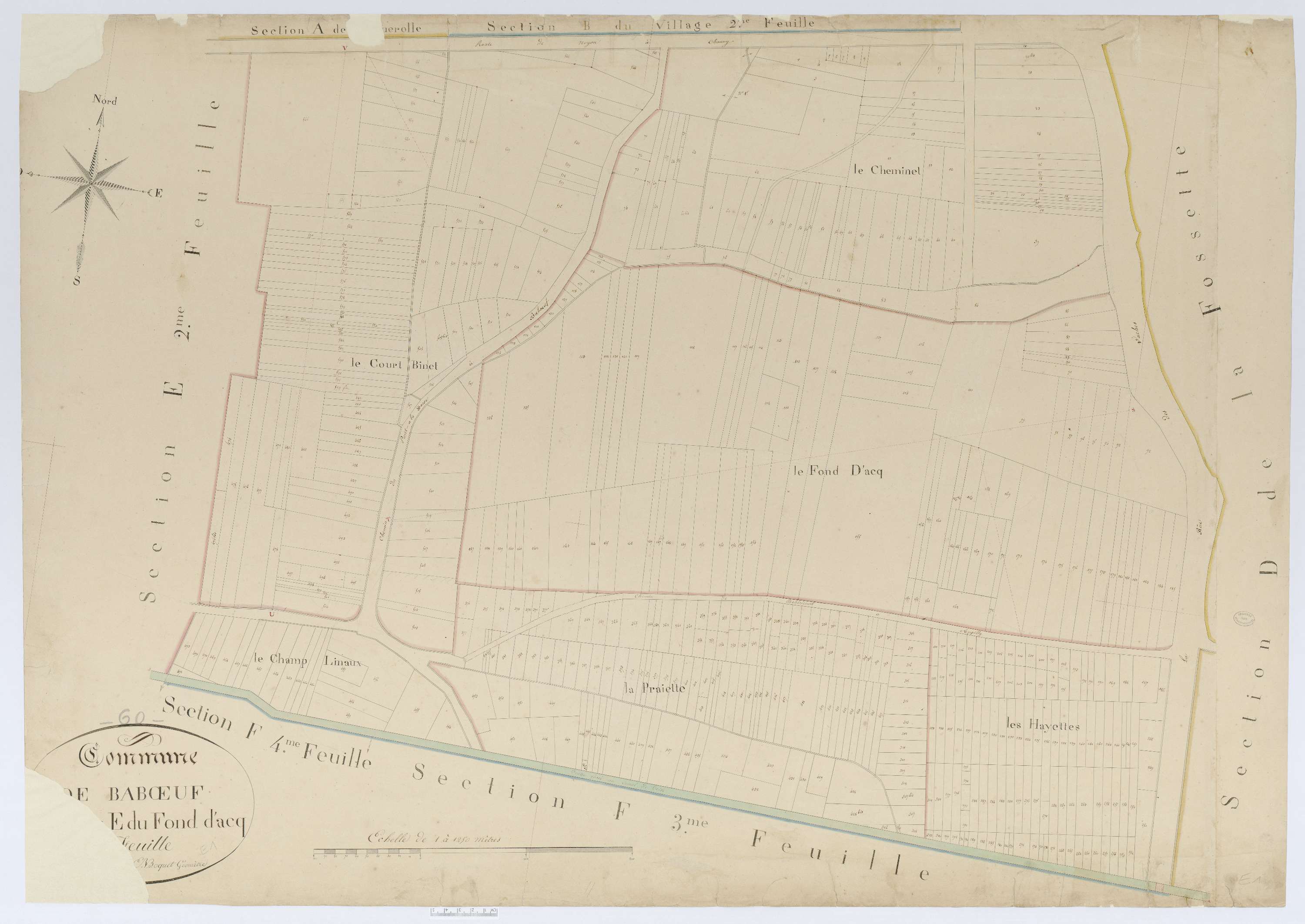 Babœuf - Cadastre napoléonien, section E1