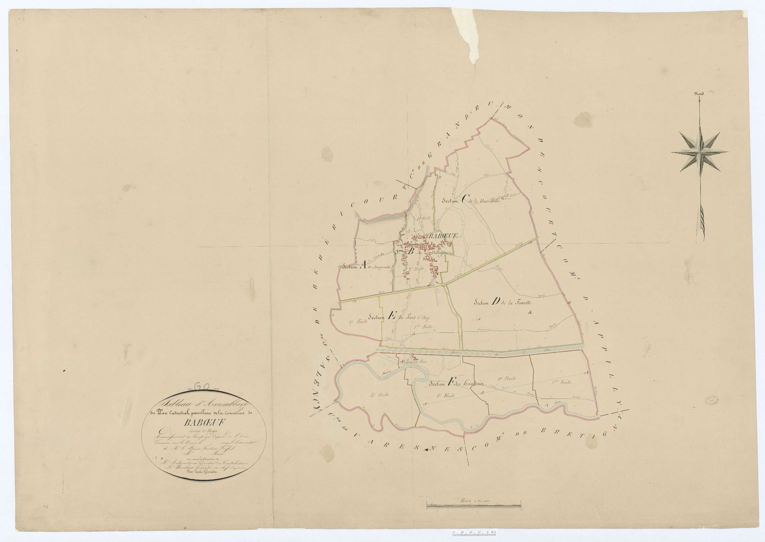 Babœuf - Cadastre napoléonien, tableau d'assemblage