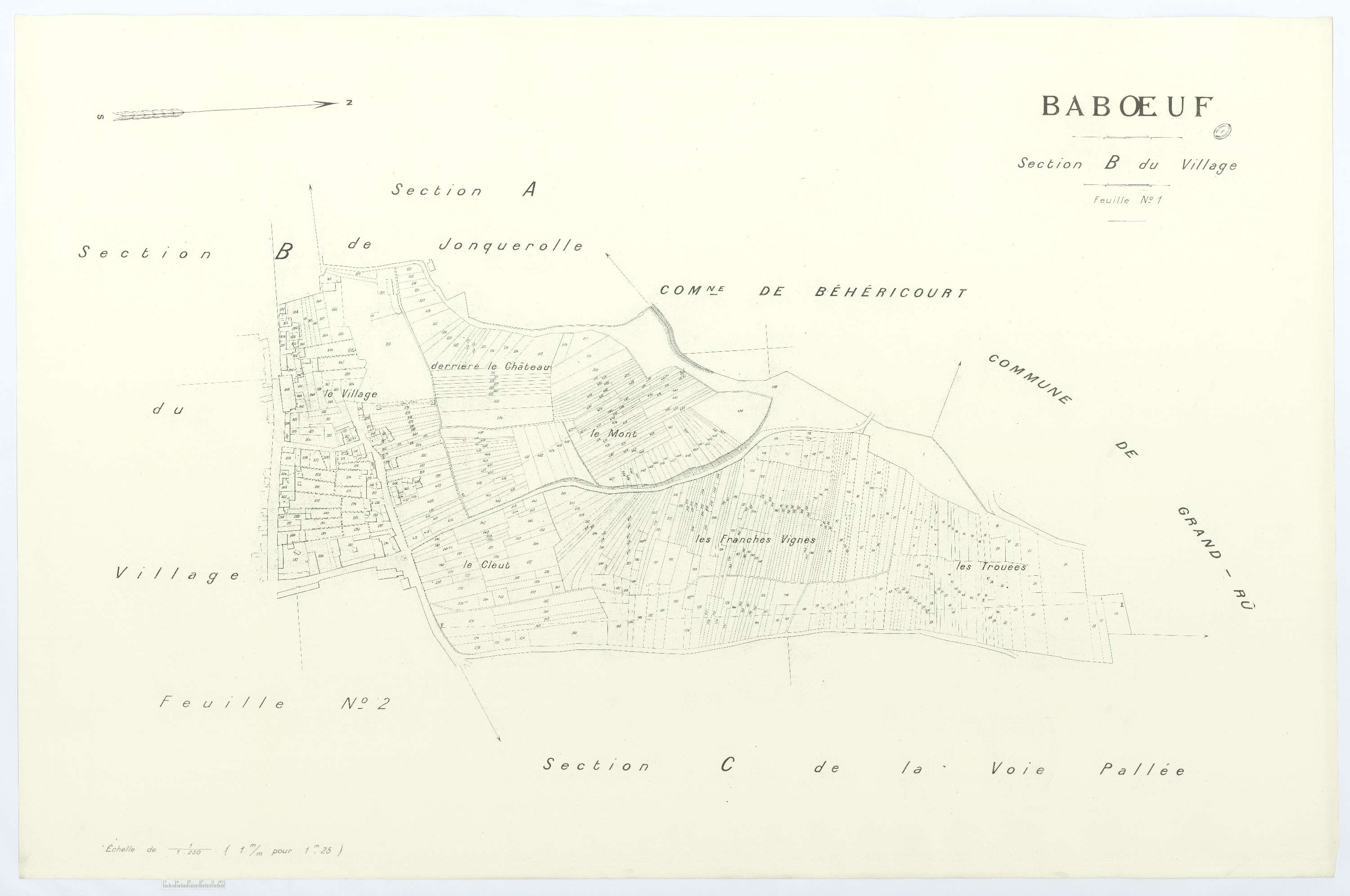 Babœuf - Cadastre napoléonien (copie), section B1