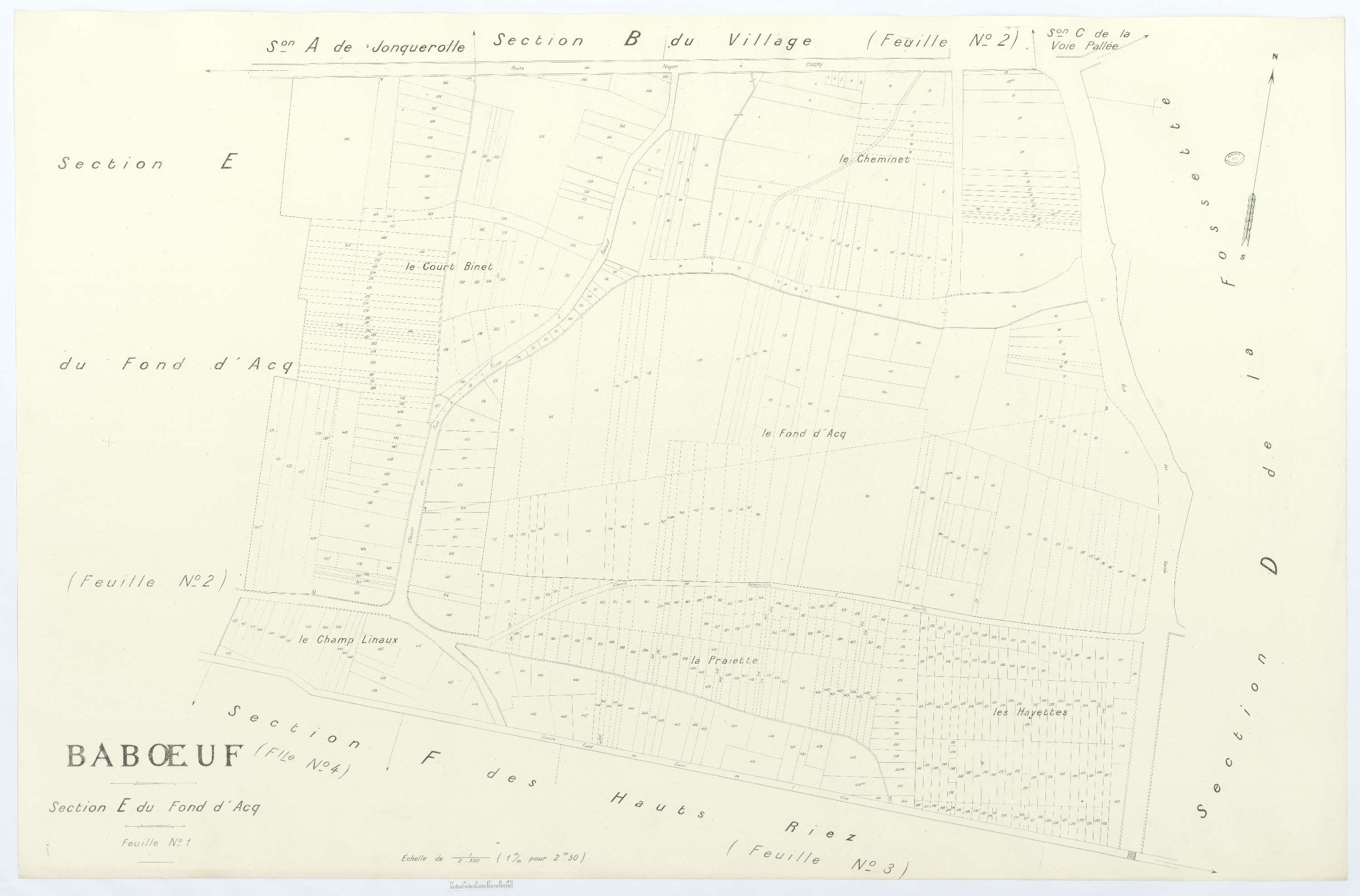 Babœuf - Cadastre napoléonien (copie), section E1