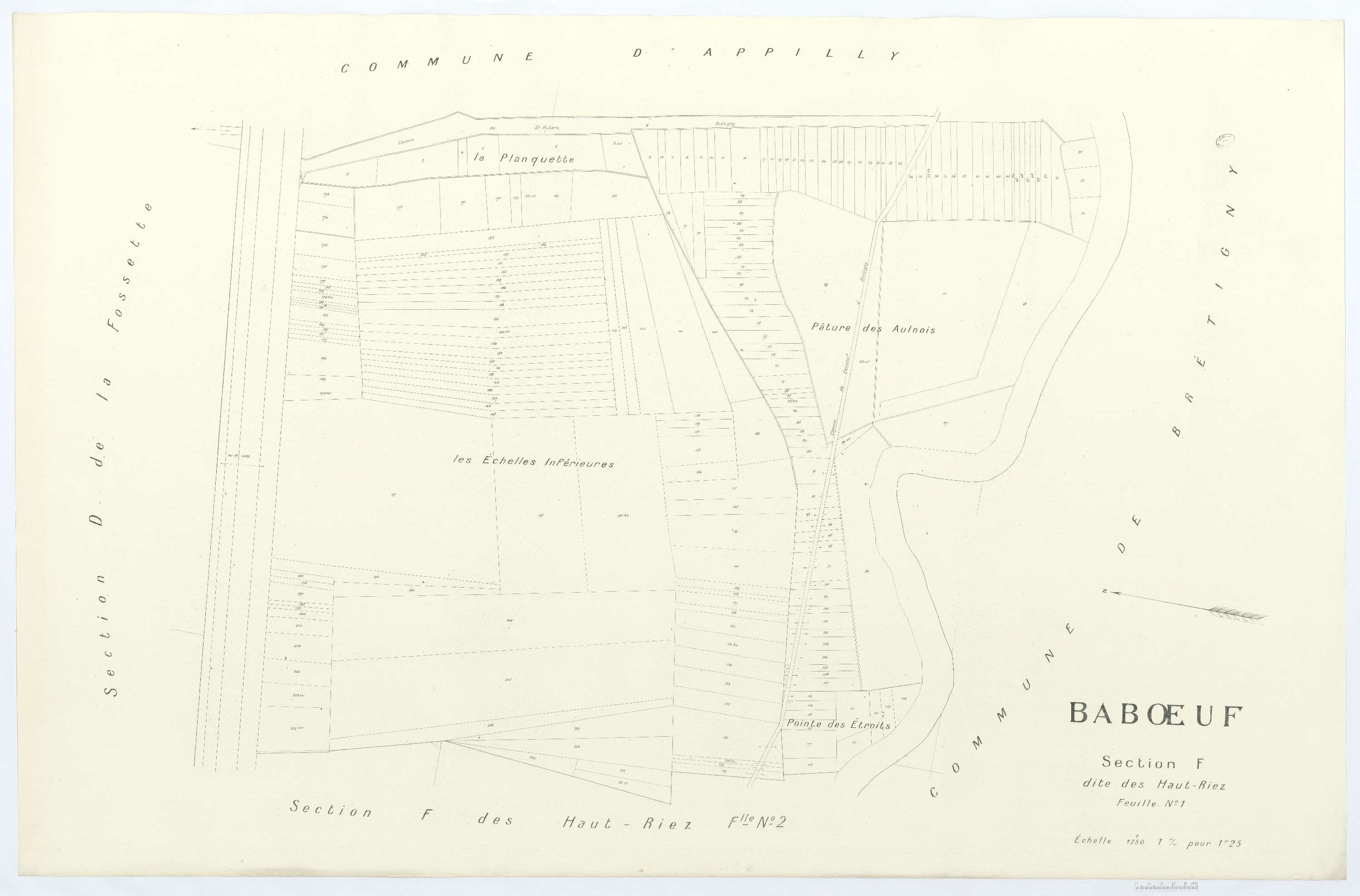 Babœuf - Cadastre napoléonien (copie), section F1