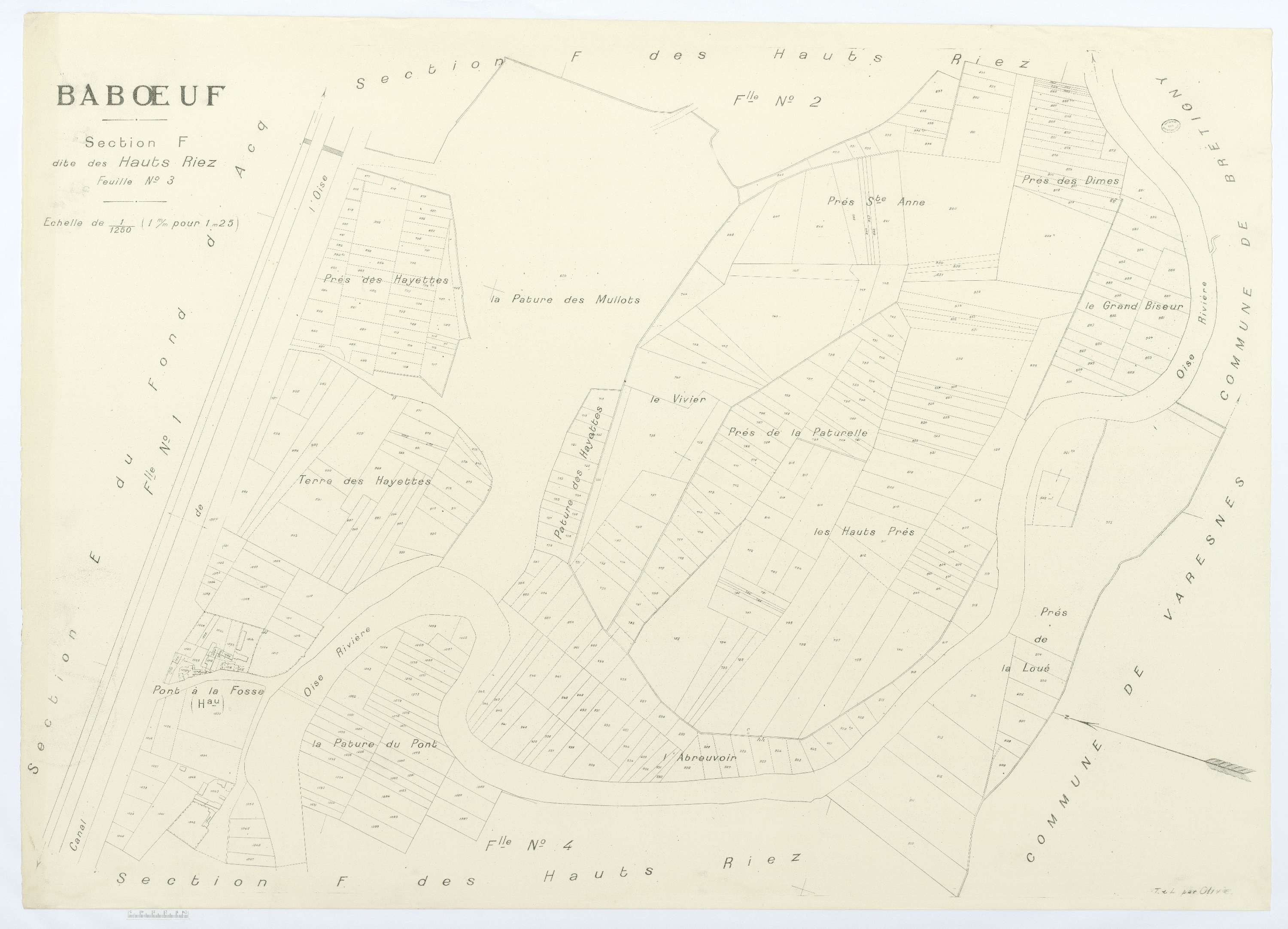 Babœuf - Cadastre napoléonien (copie), section F3