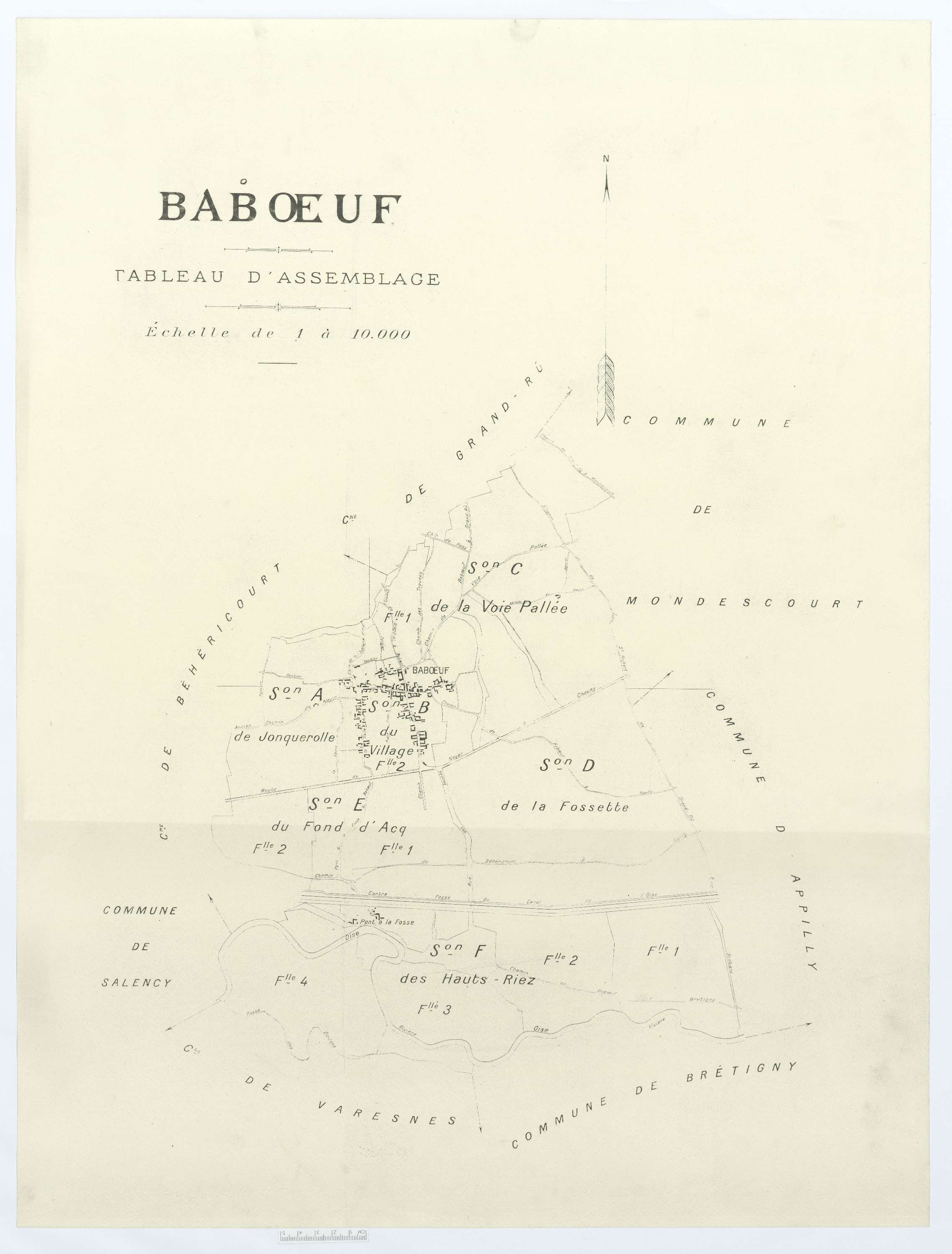 Babœuf - Cadastre napoléonien (copie), tableau d'assemblage