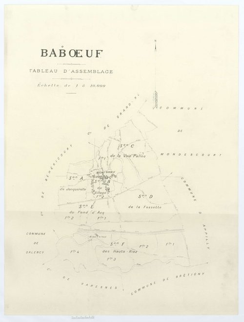 Babœuf - Cadastre napoléonien (copie), tableau d'assemblage