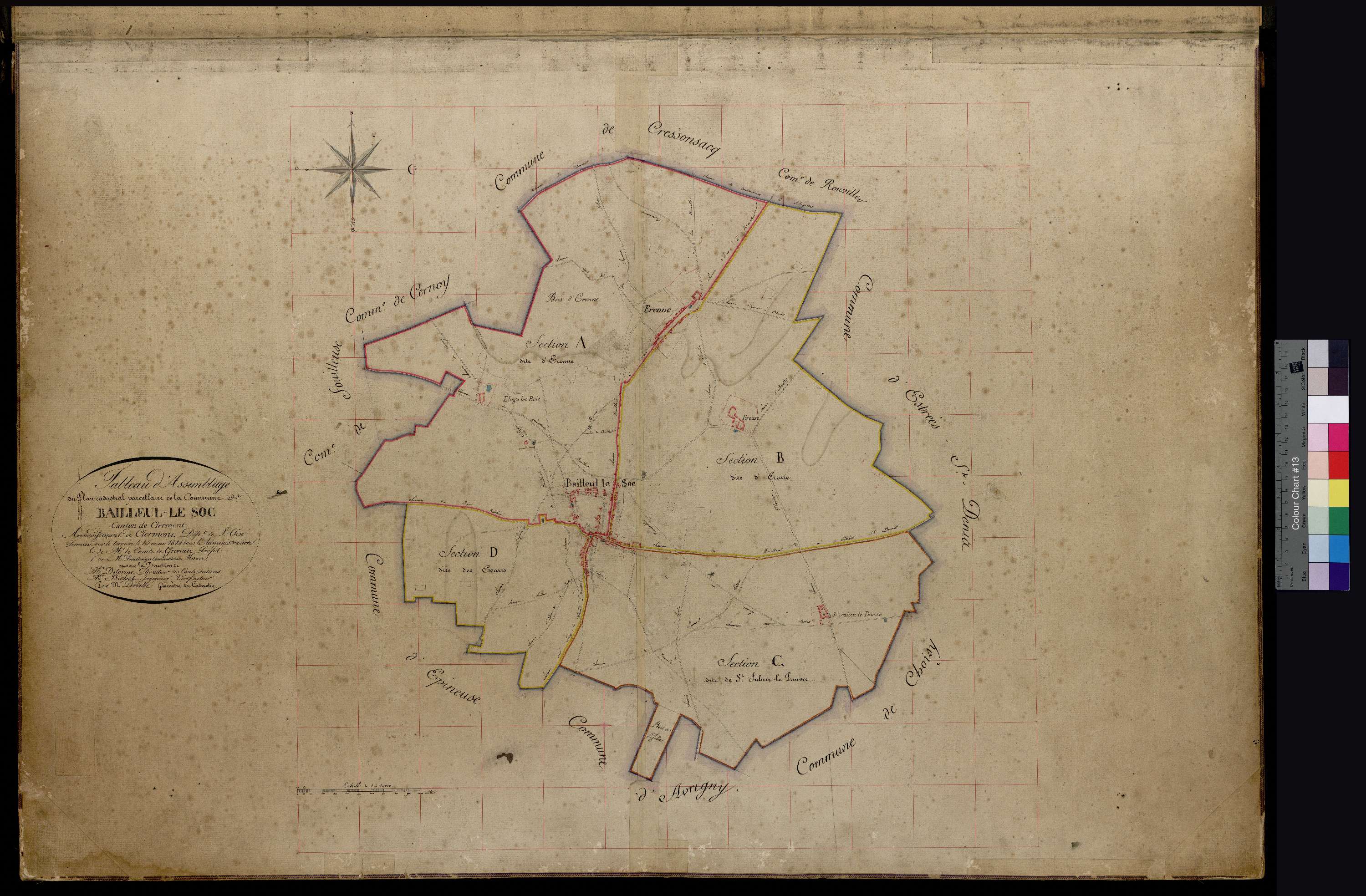 Bailleul-le-Soc - Cadastre napoléonien, tableau d'assemblage