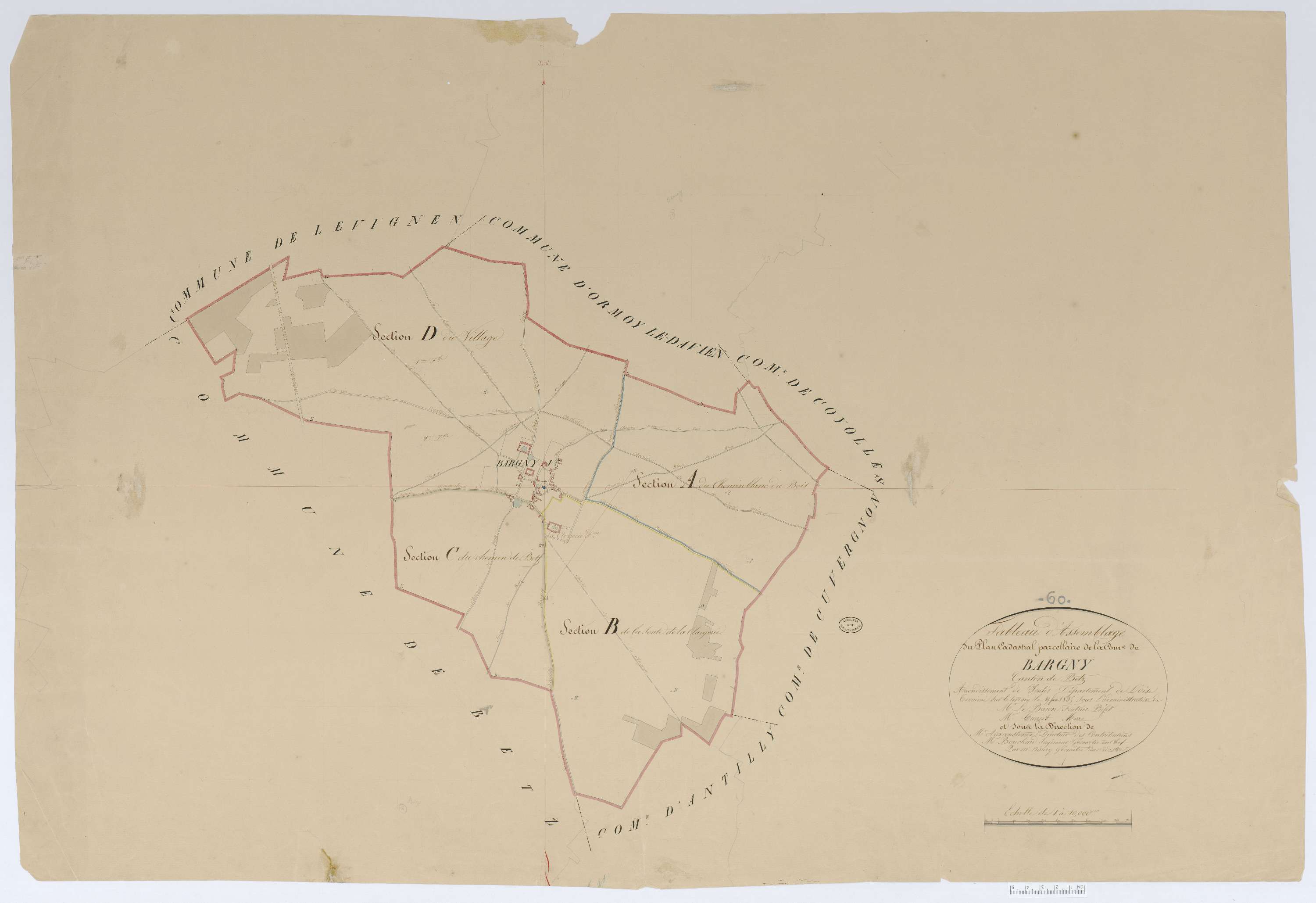 Bargny - Cadastre napoléonien, tableau d'assemblage