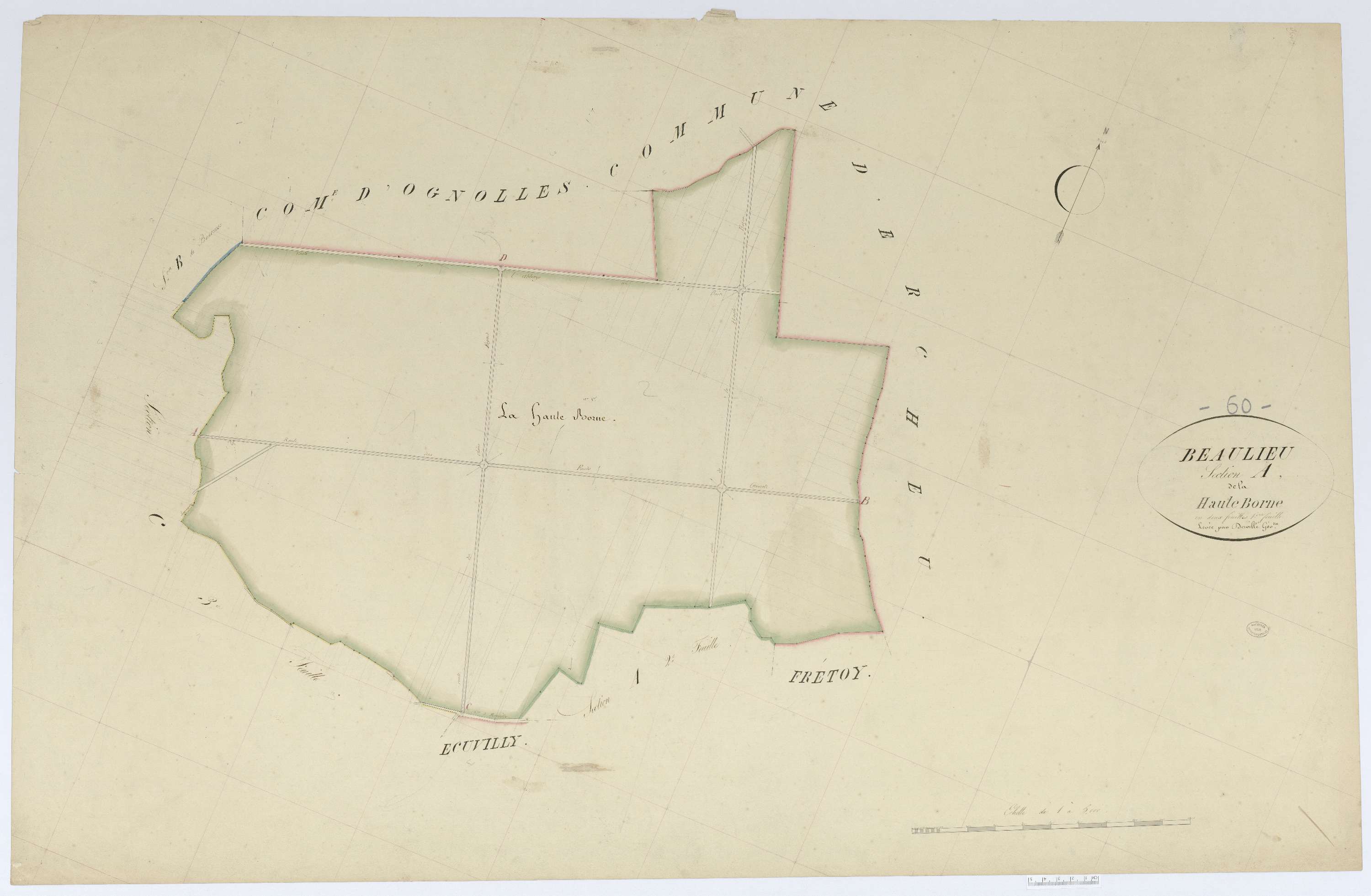 Beaulieu-les-Fontaines - Cadastre napoléonien, section A1