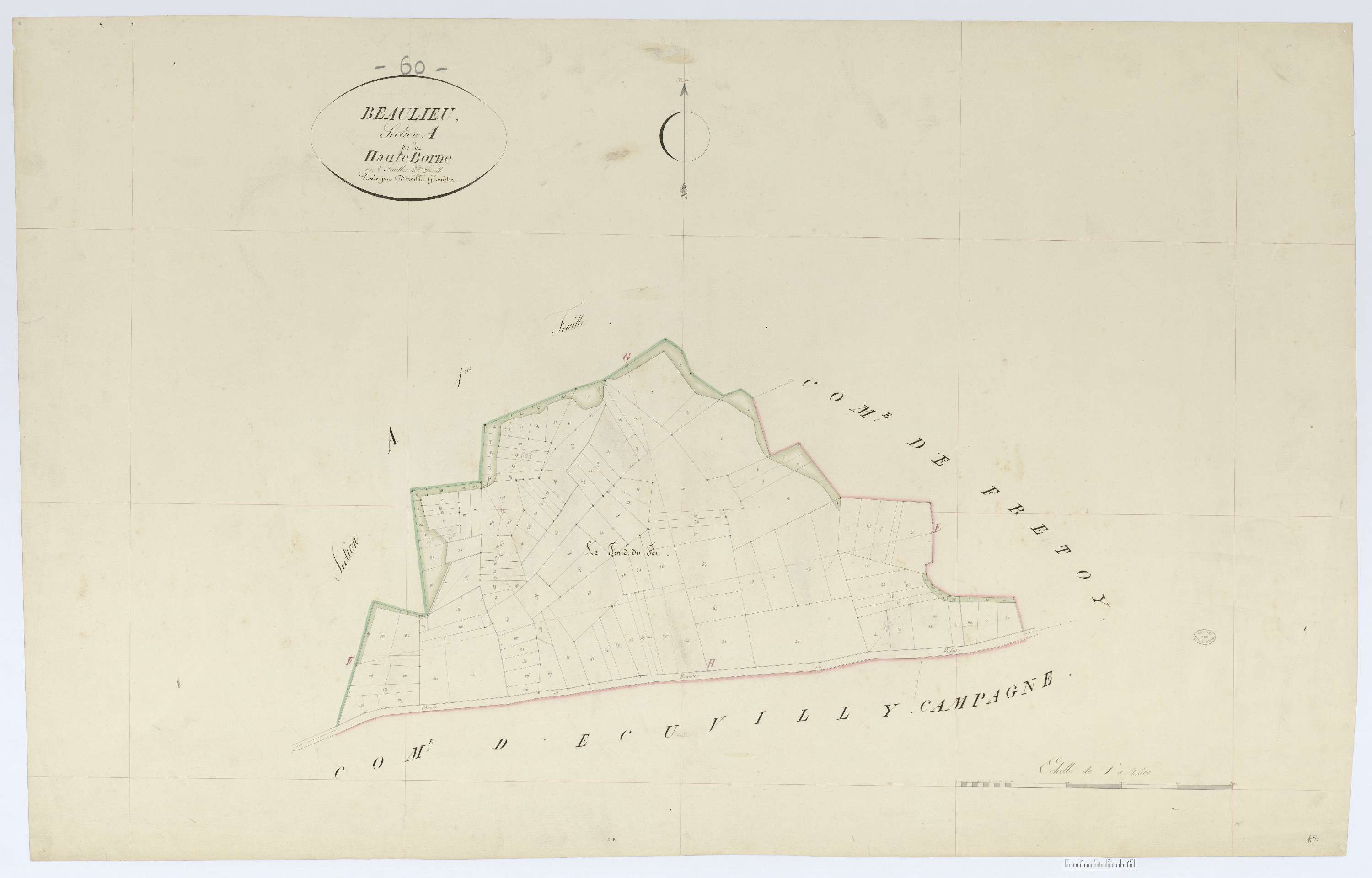 Beaulieu-les-Fontaines - Cadastre napoléonien, section A2