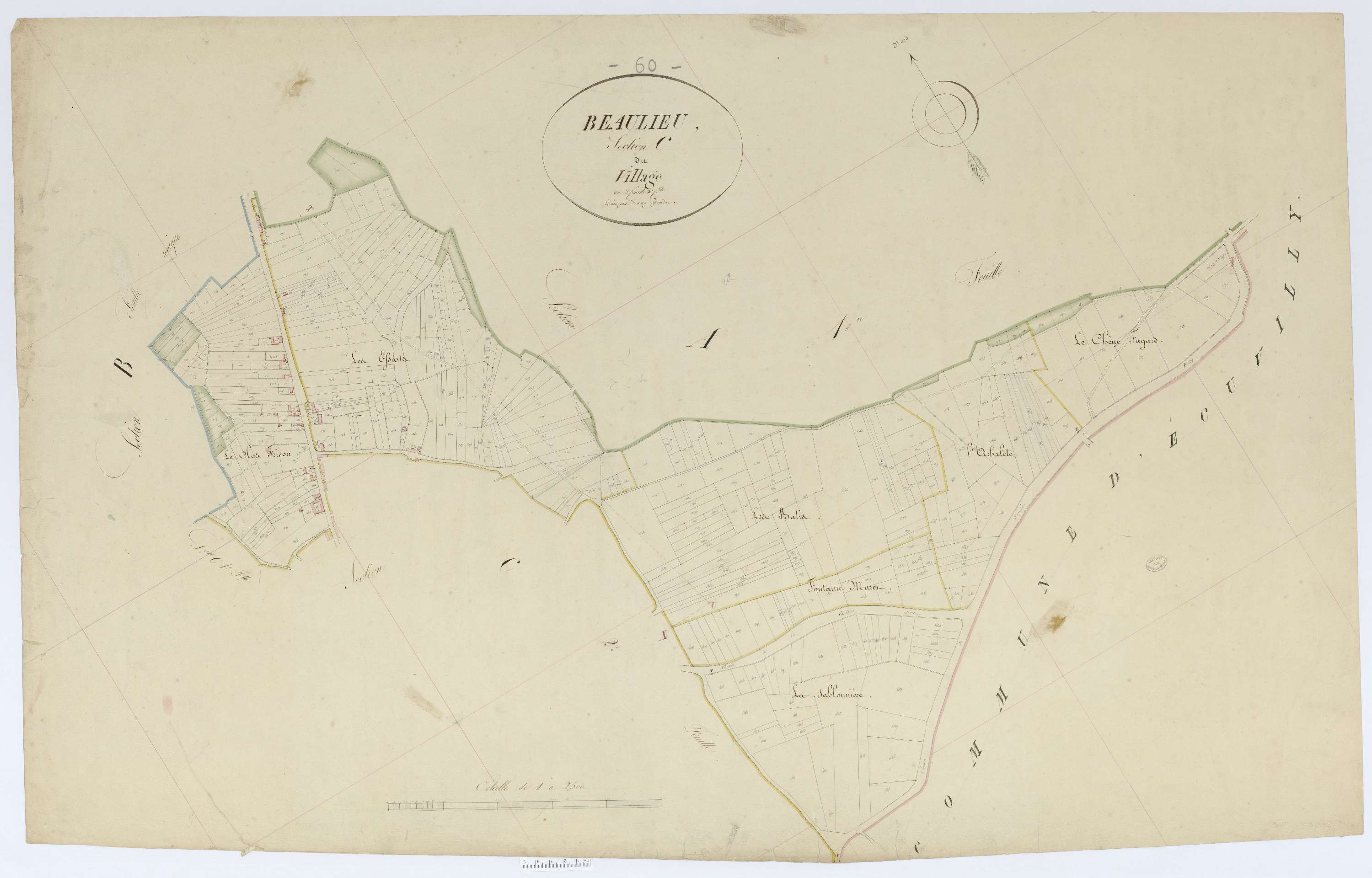 Beaulieu-les-Fontaines - Cadastre napoléonien, section C3