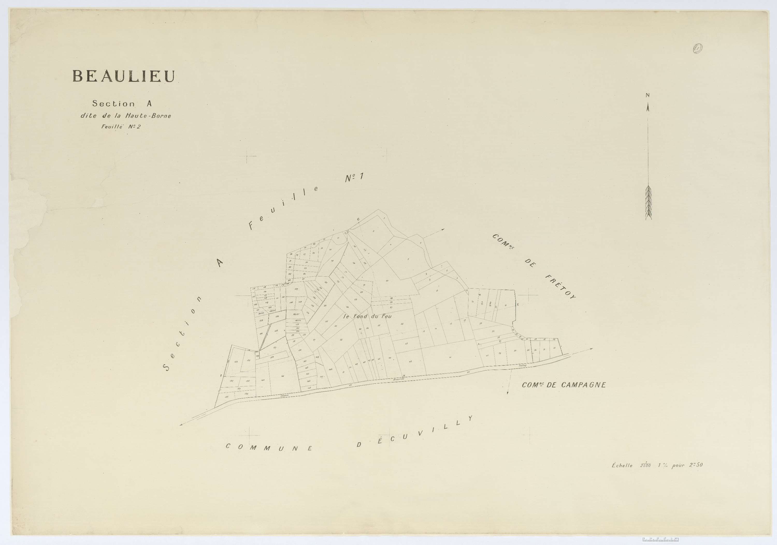 Beaulieu-les-Fontaines - Cadastre napoléonien (copie), section A2