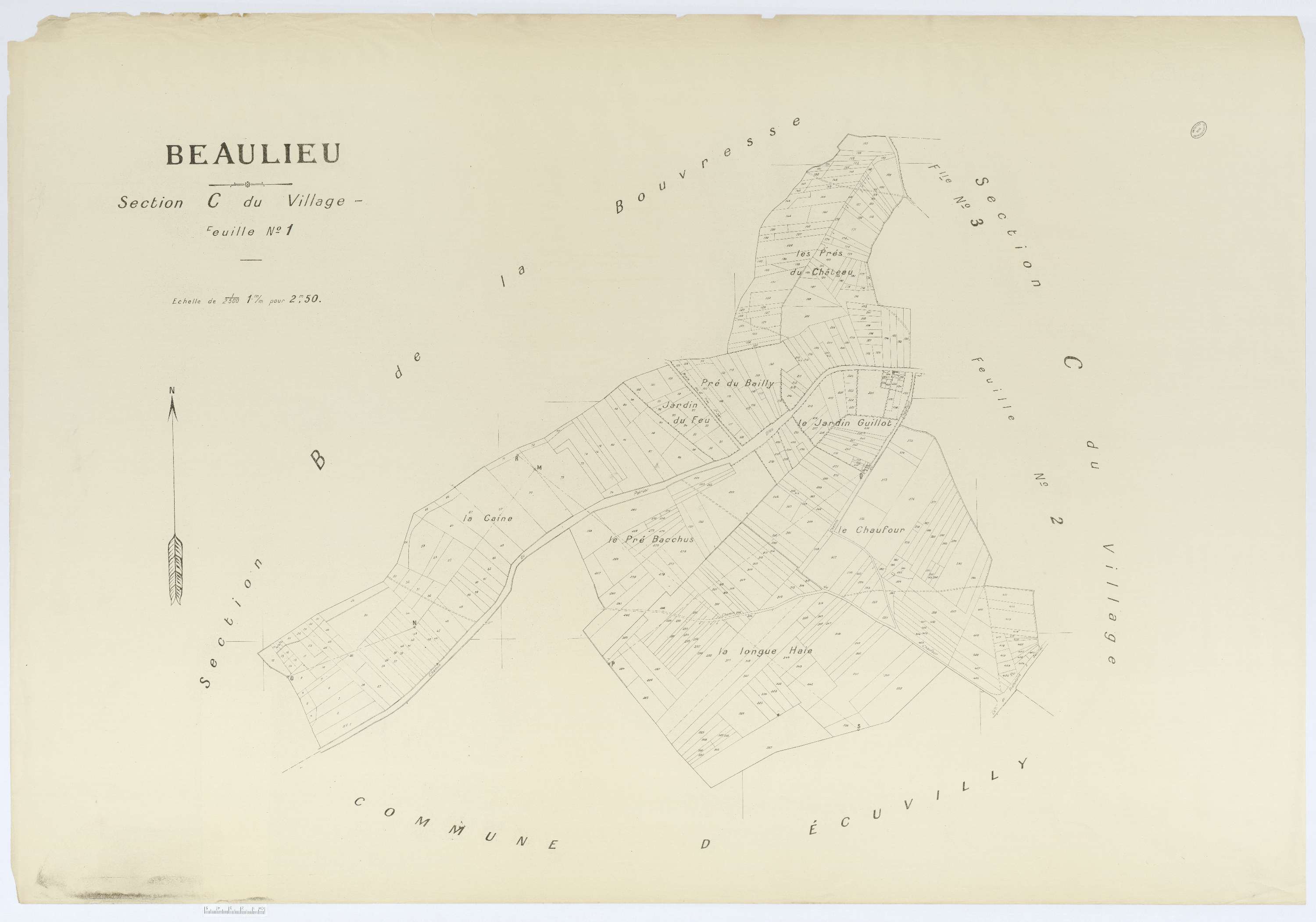 Beaulieu-les-Fontaines - Cadastre napoléonien (copie), section C1