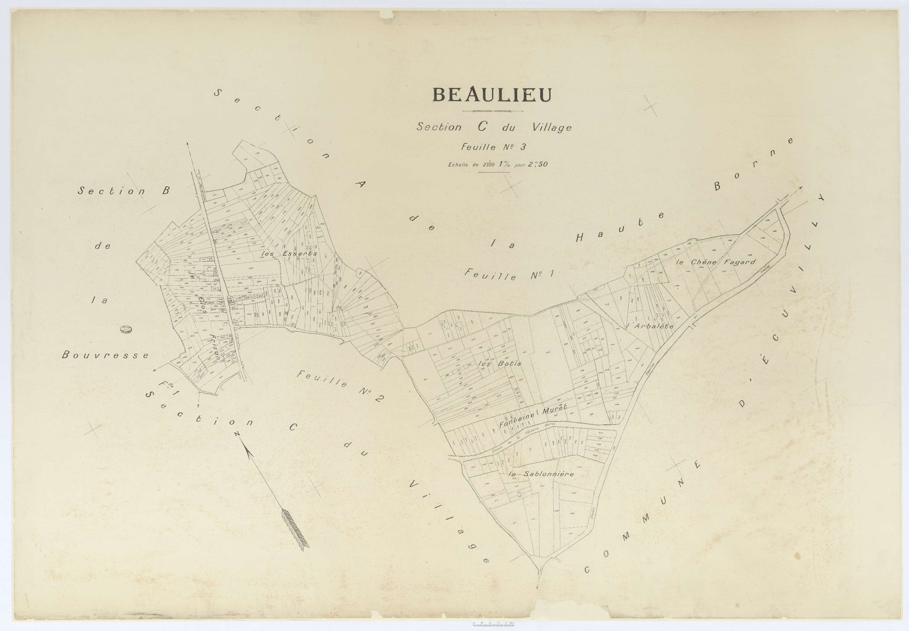 Beaulieu-les-Fontaines - Cadastre napoléonien (copie), section C3