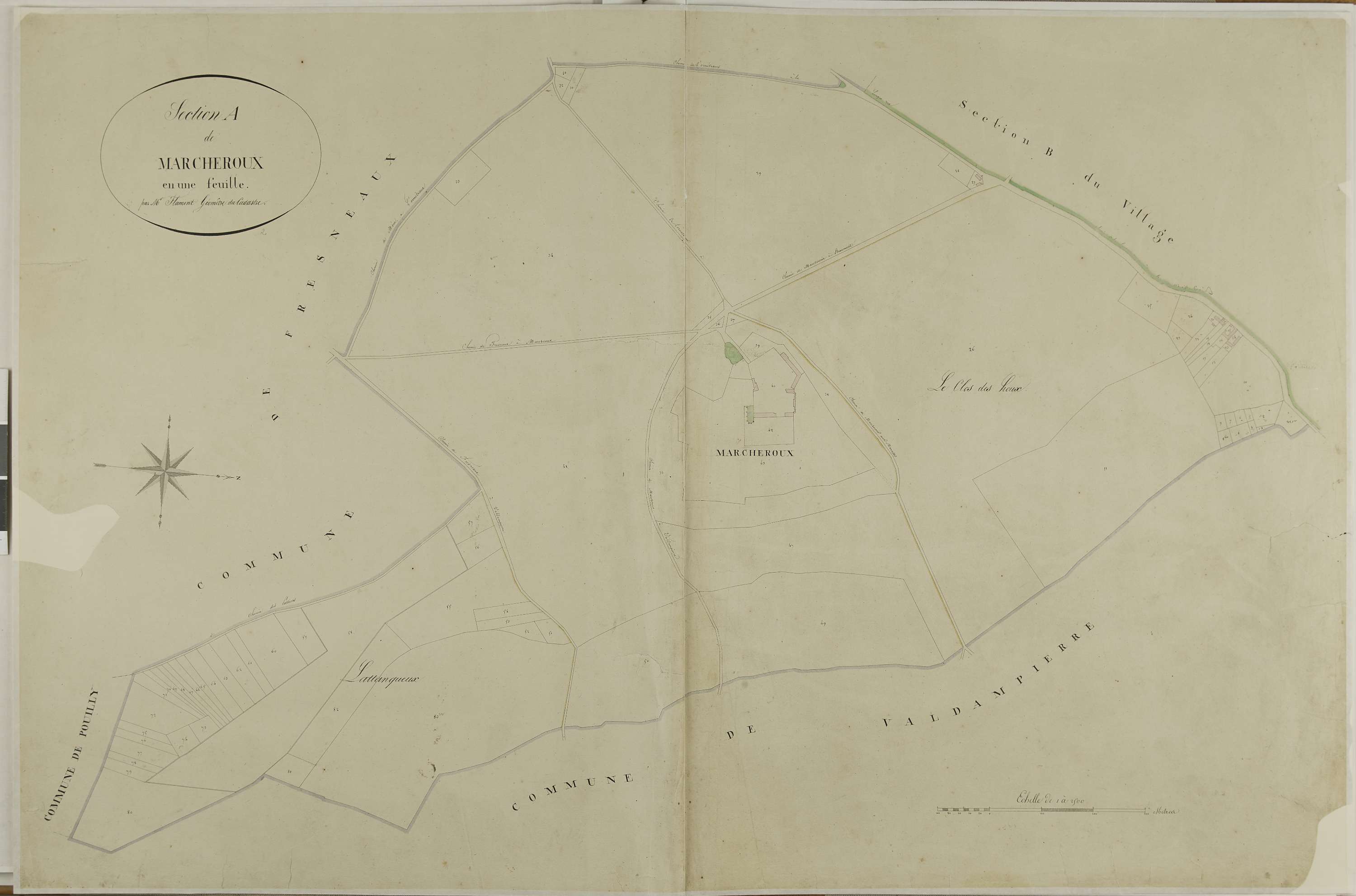 Beaumont-les-Nonains - Cadastre napoléonien, section A