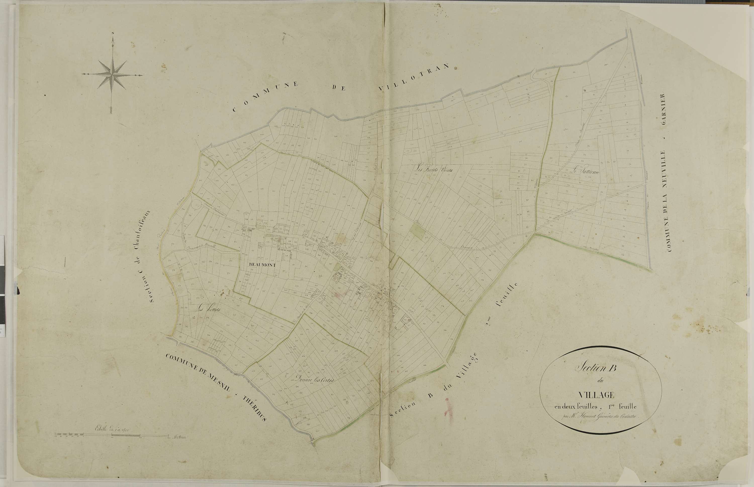 Beaumont-les-Nonains - Cadastre napoléonien, section B1