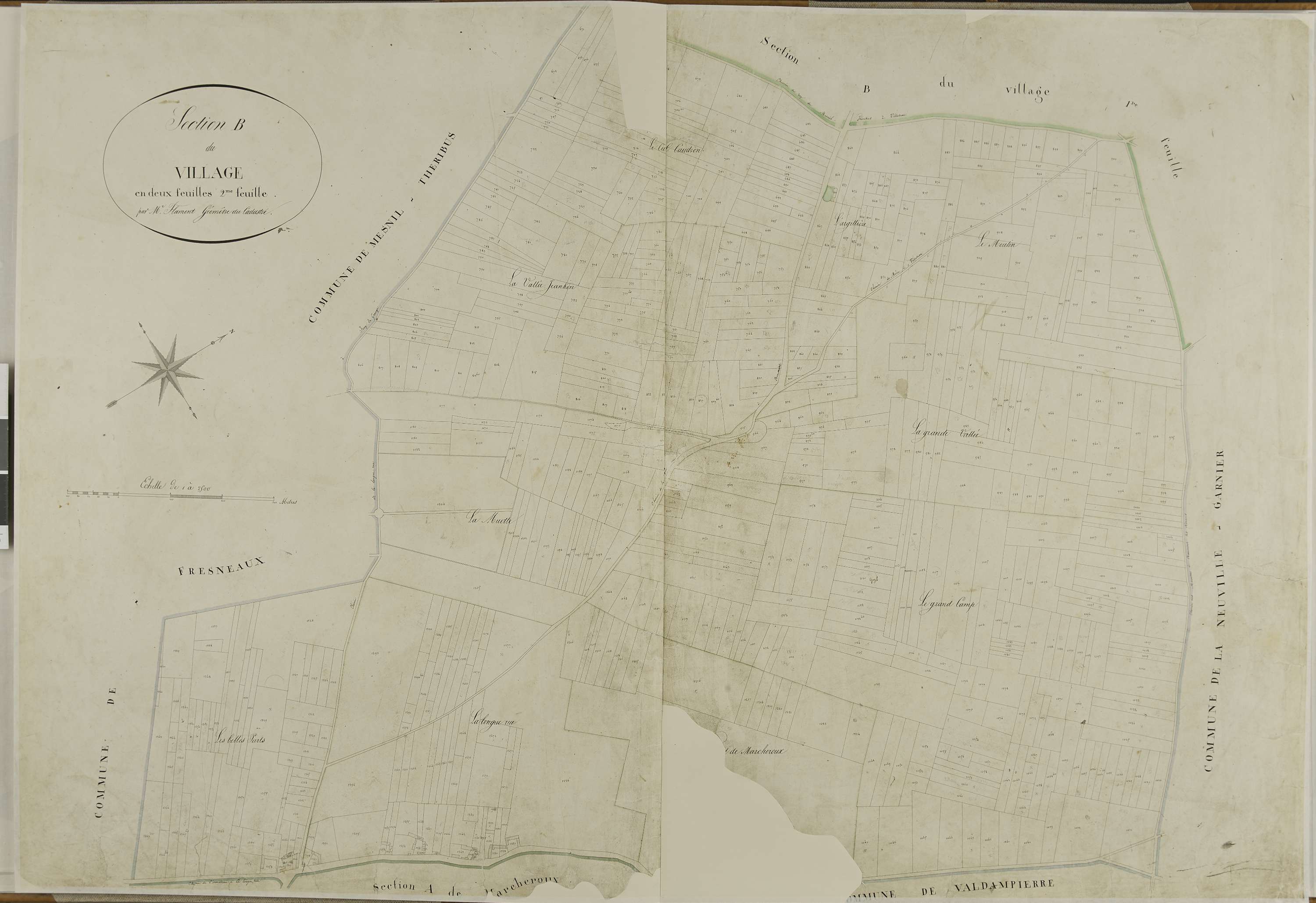 Beaumont-les-Nonains - Cadastre napoléonien, section B2