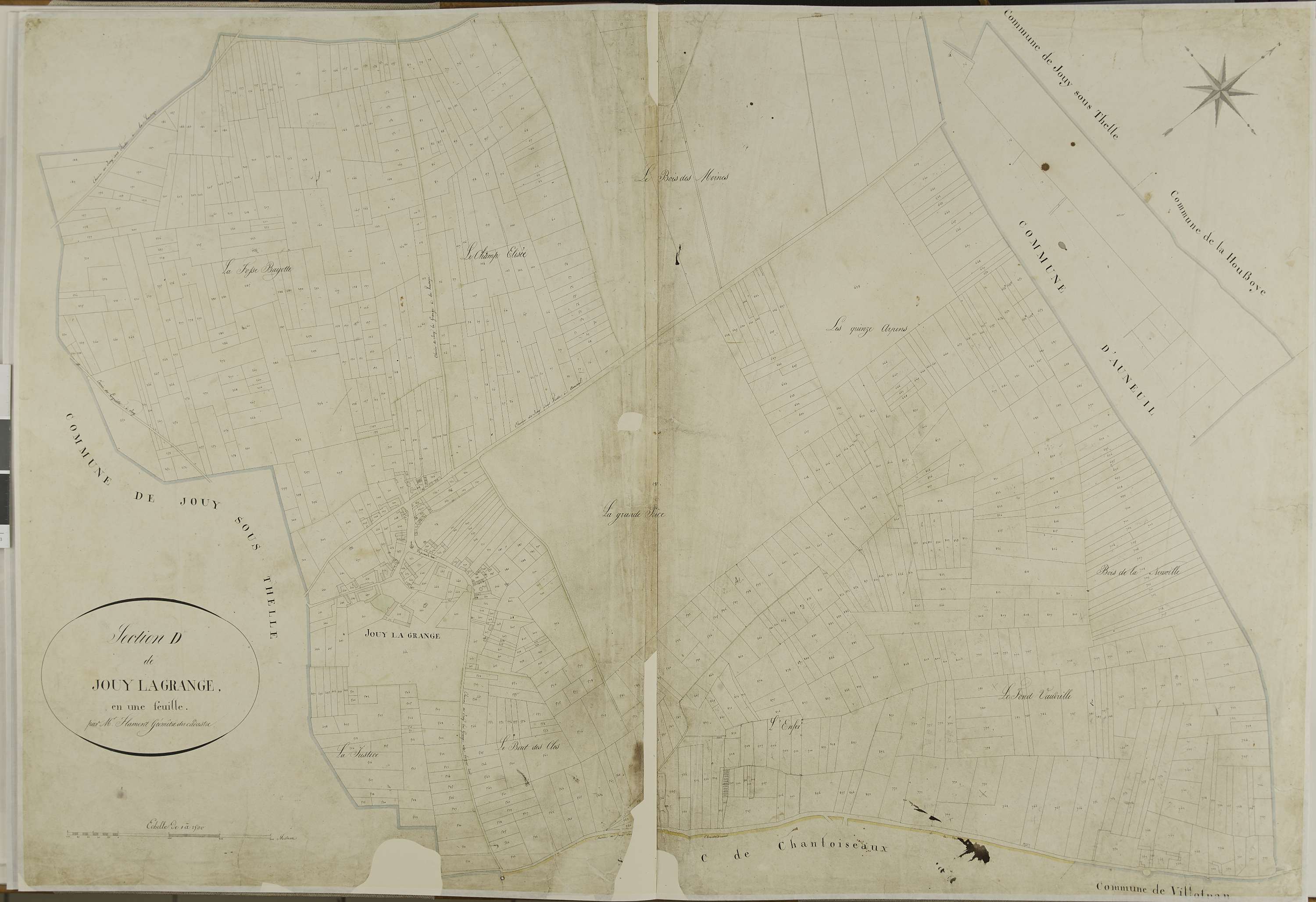 Beaumont-les-Nonains - Cadastre napoléonien, section D