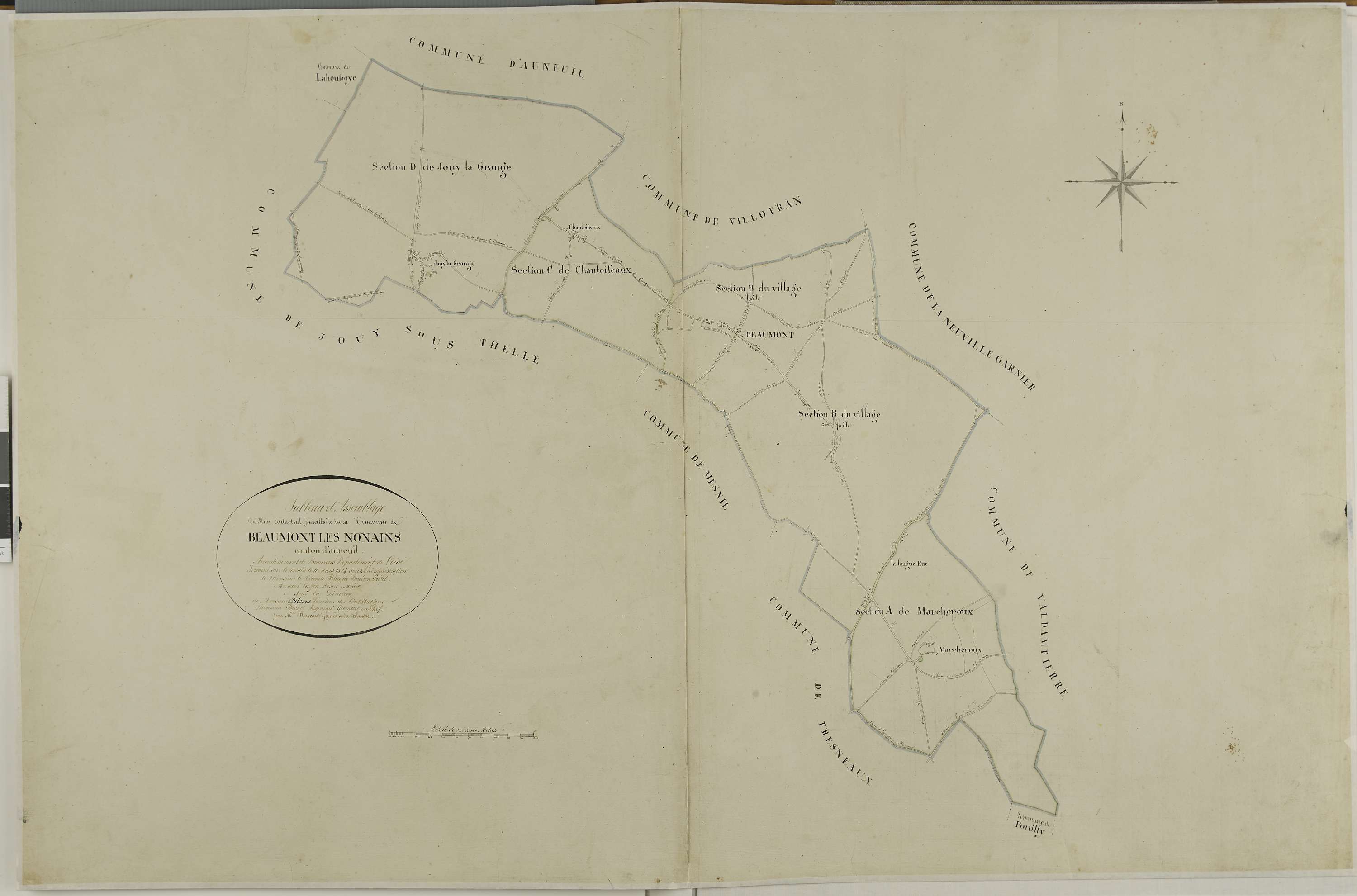 Beaumont-les-Nonains - Cadastre napoléonien, tableau d'assemblage
