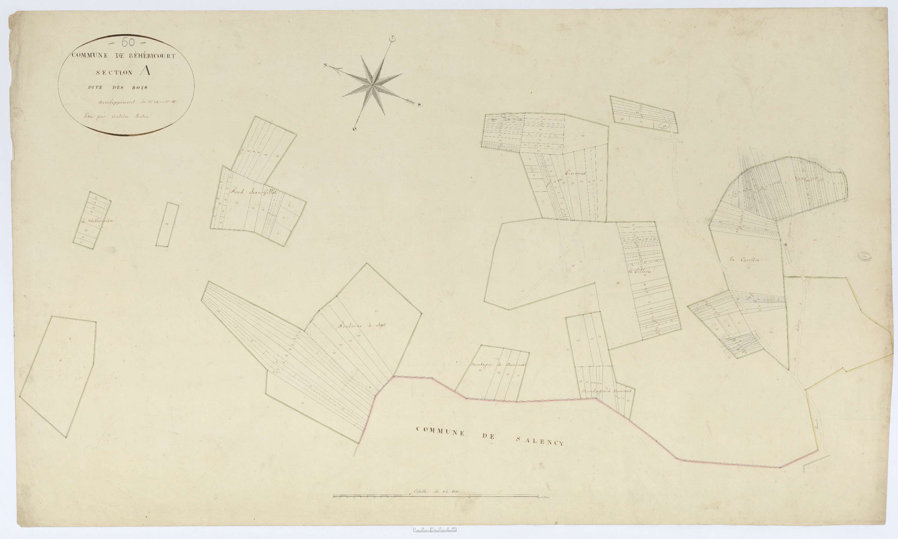 Béhéricourt - Cadastre napoléonien, développement de la section A