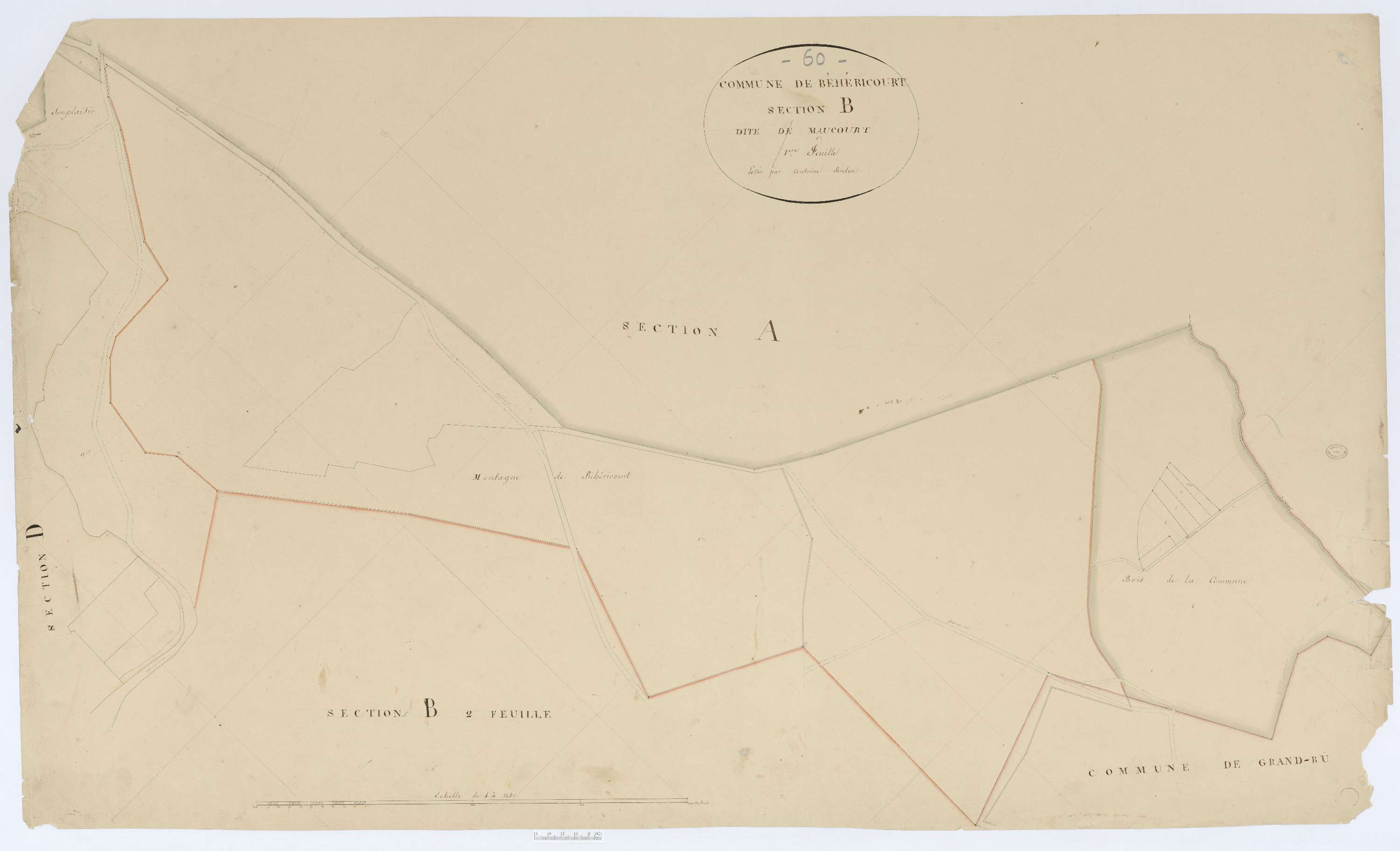 Béhéricourt - Cadastre napoléonien, section B1