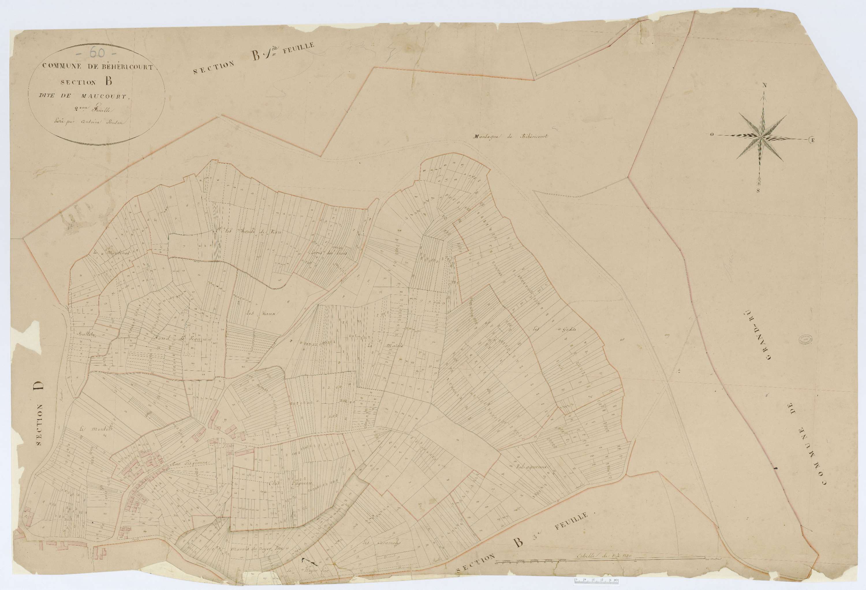 Béhéricourt - Cadastre napoléonien, section B2