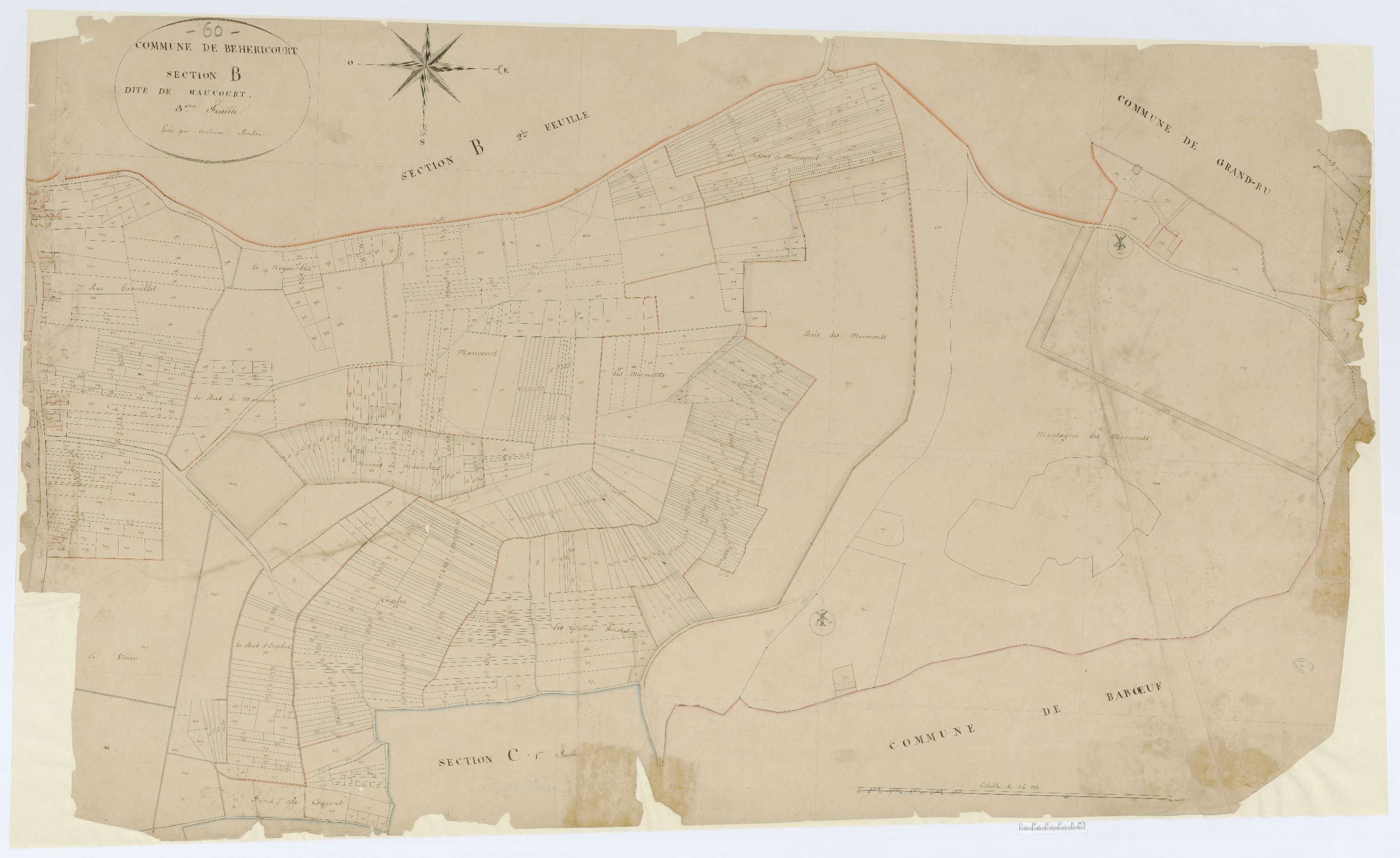 Béhéricourt - Cadastre napoléonien, section B3