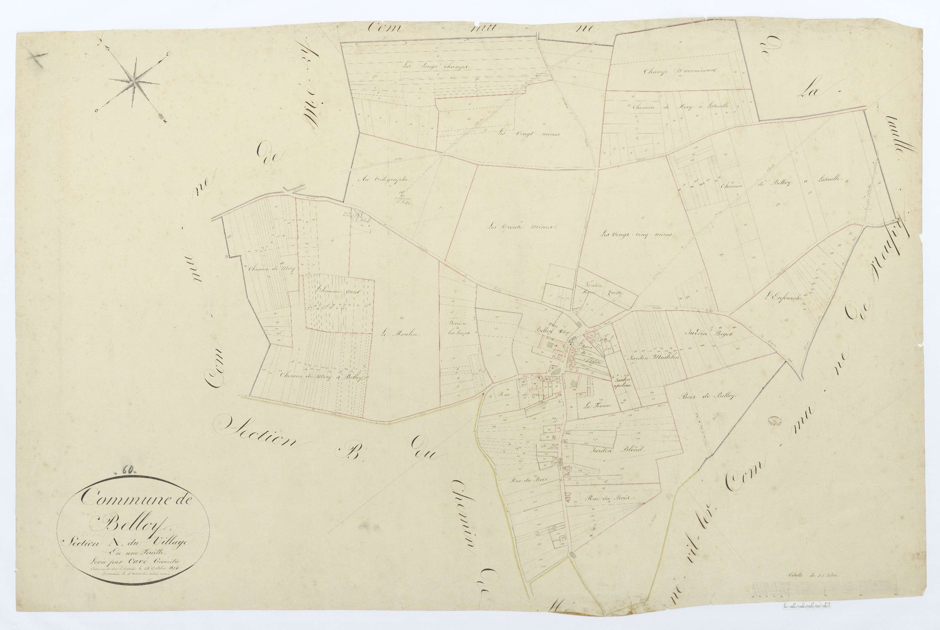 Belloy - Cadastre napoléonien, section A, feuille unique