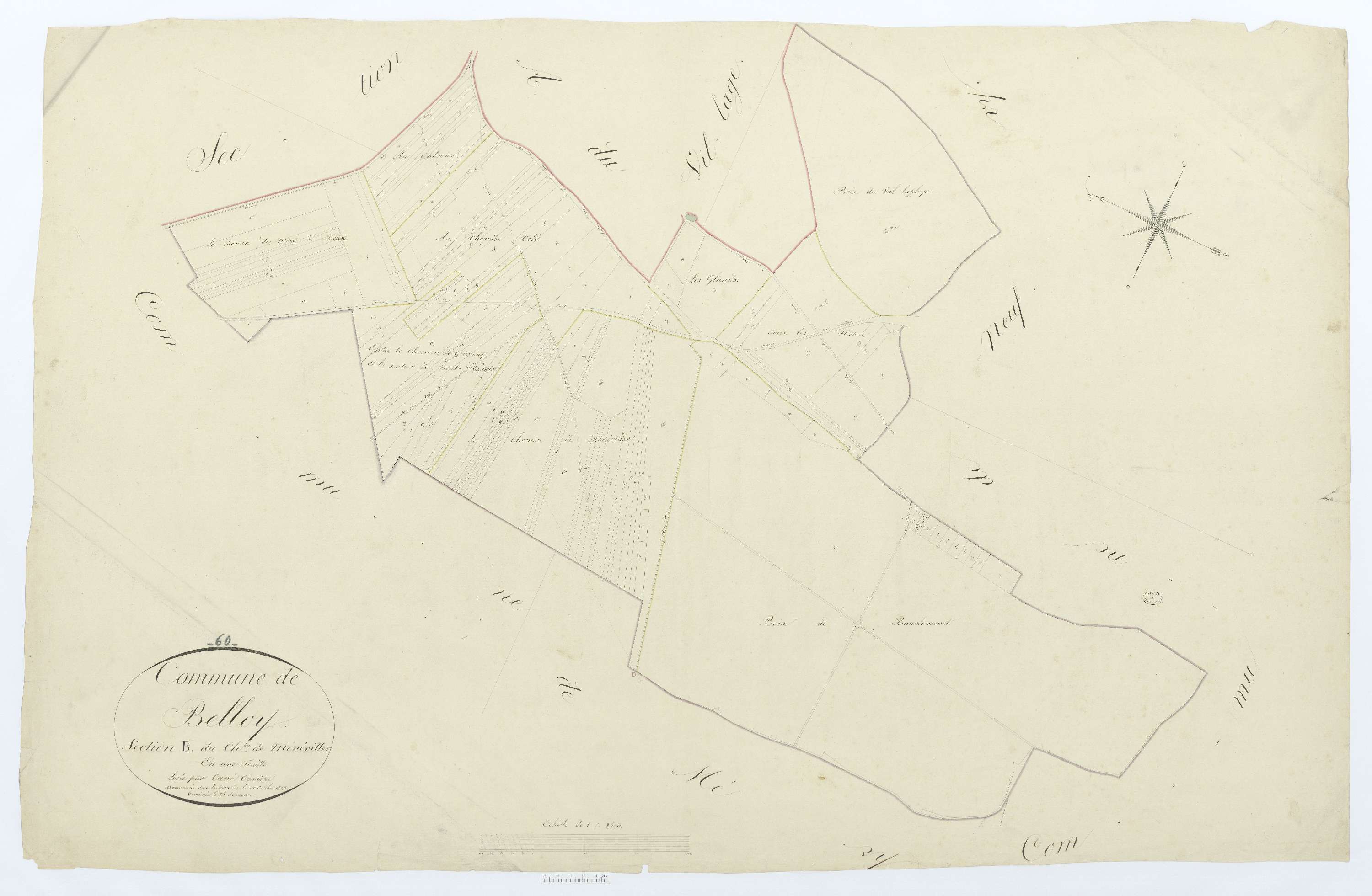 Belloy - Cadastre napoléonien, section B, feuille unique