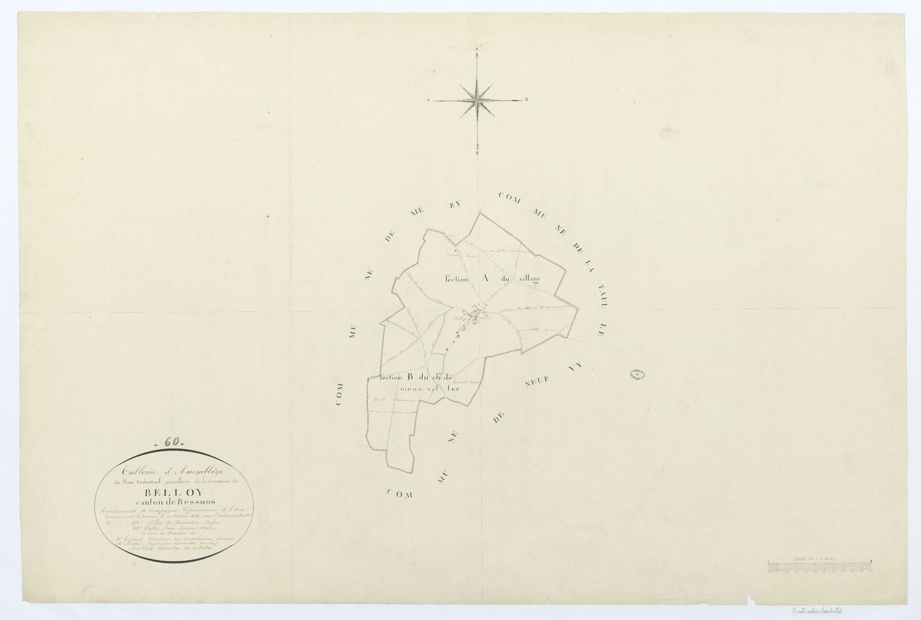 Belloy - Cadastre napoléonien, tableau d'assemblage