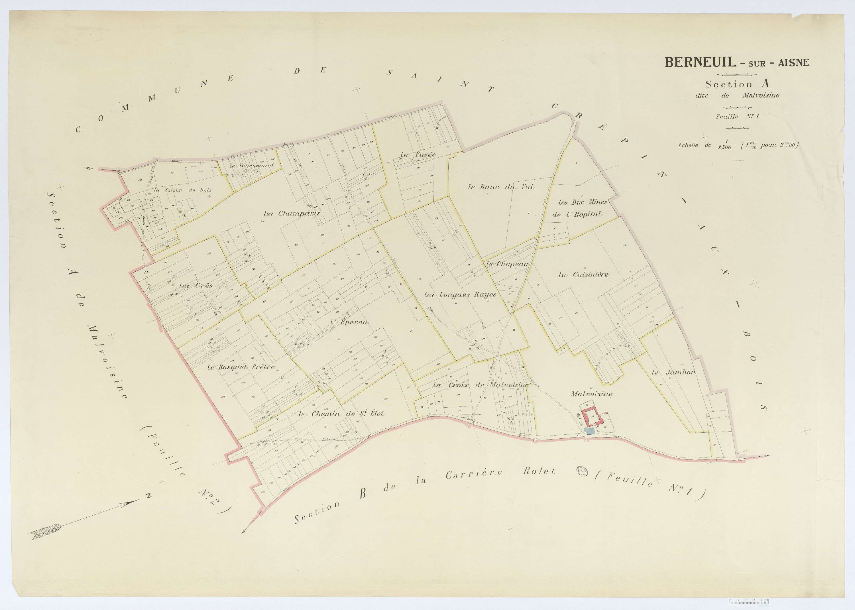 Berneuil-sur-Aisne - Cadastre napoléonien (copie), section A1