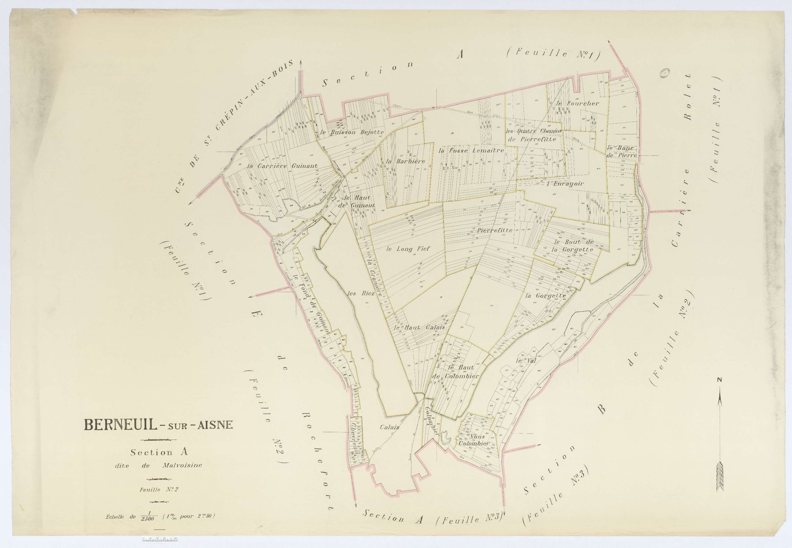 Berneuil-sur-Aisne - Cadastre napoléonien (copie), section A2
