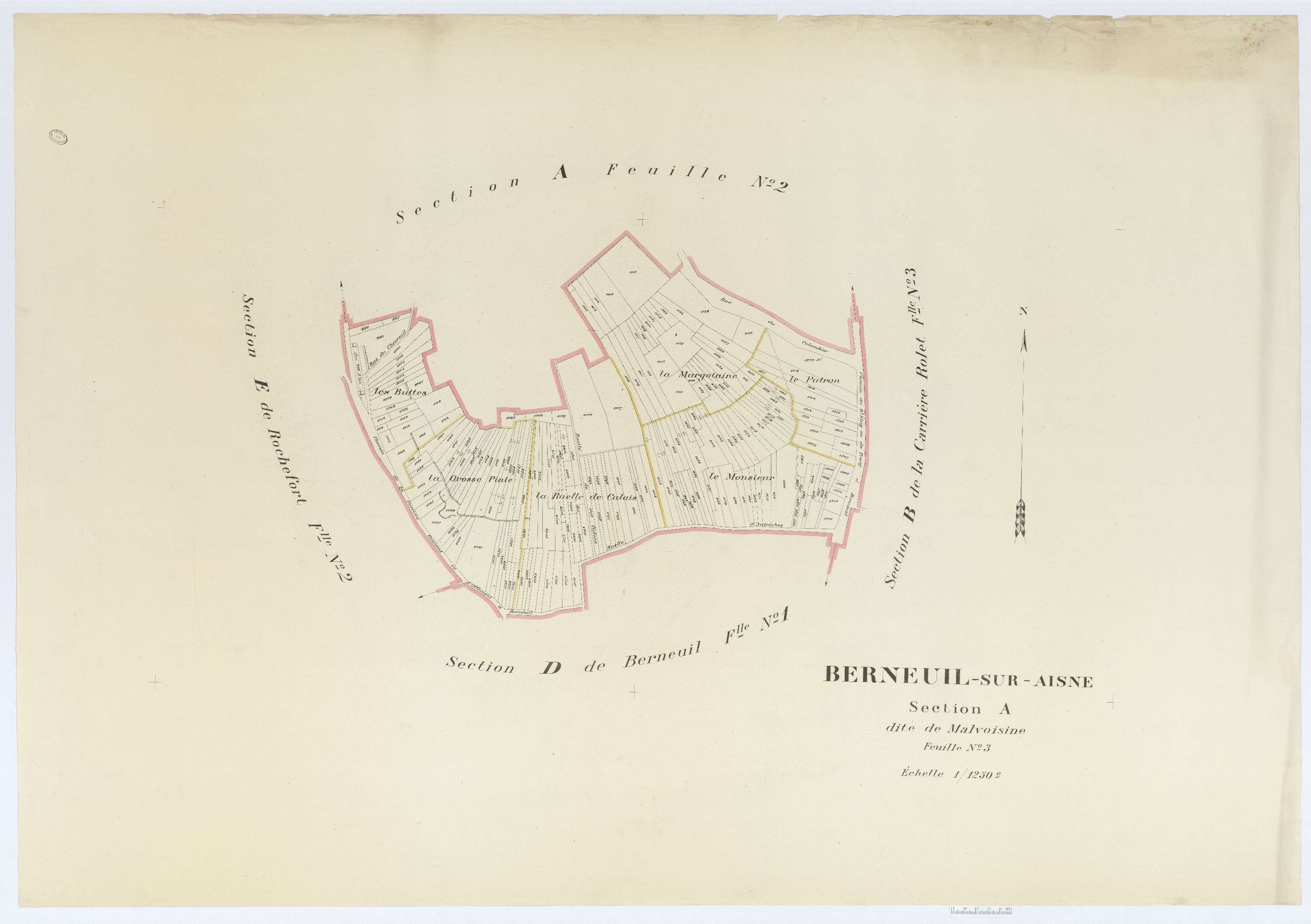 Berneuil-sur-Aisne - Cadastre napoléonien (copie), section A3