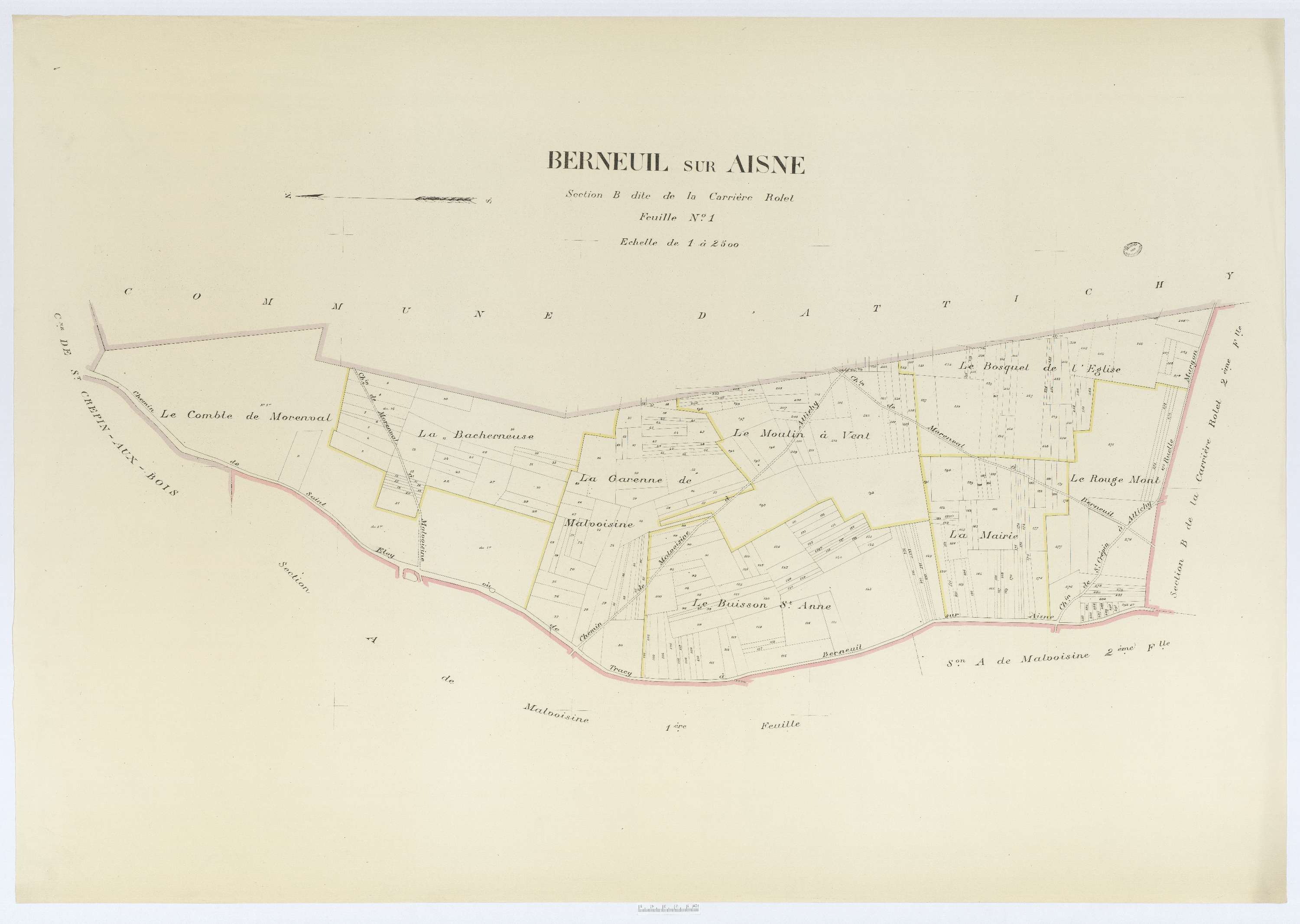 Berneuil-sur-Aisne - Cadastre napoléonien (copie), section B1