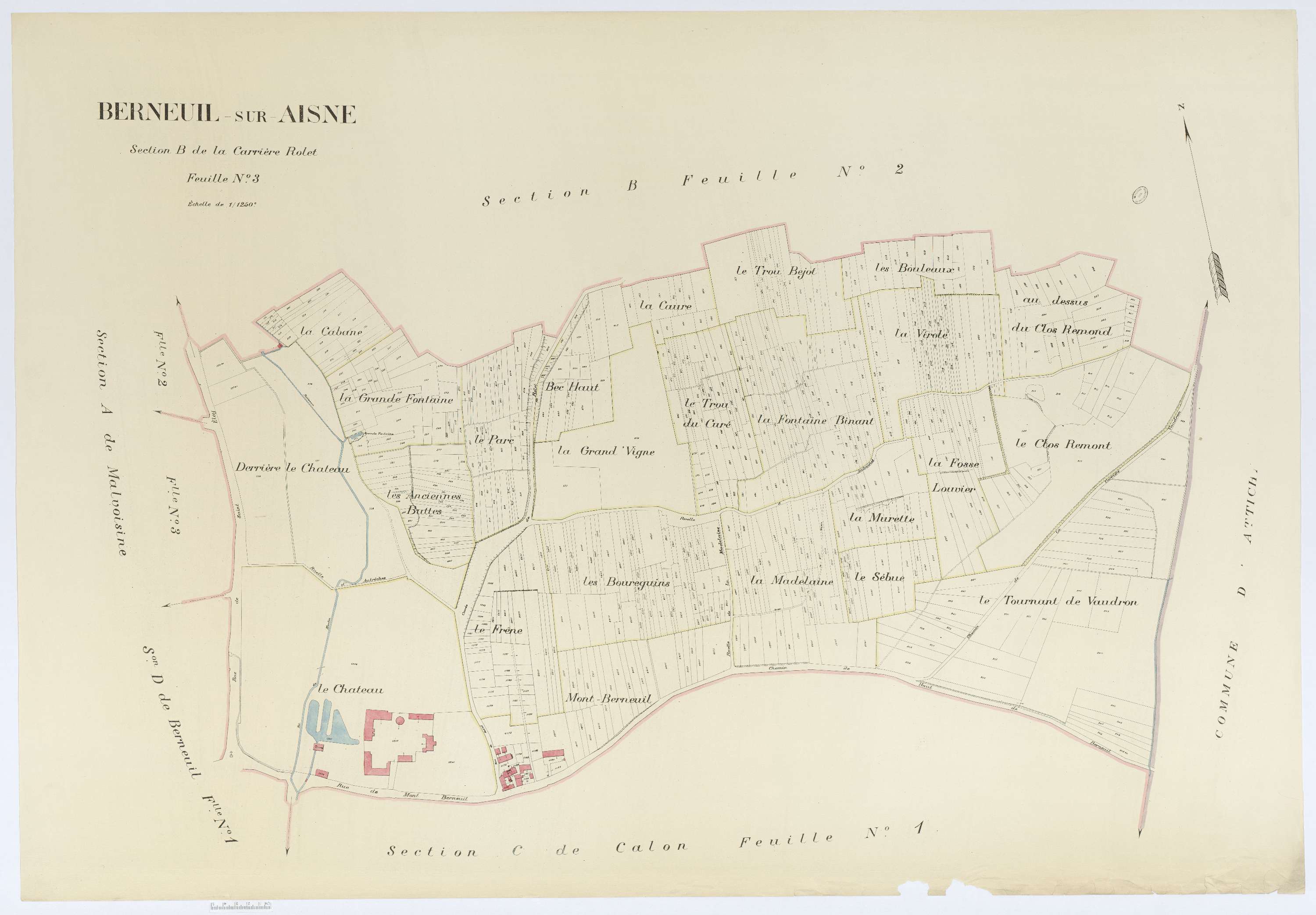 Berneuil-sur-Aisne - Cadastre napoléonien (copie), section B3