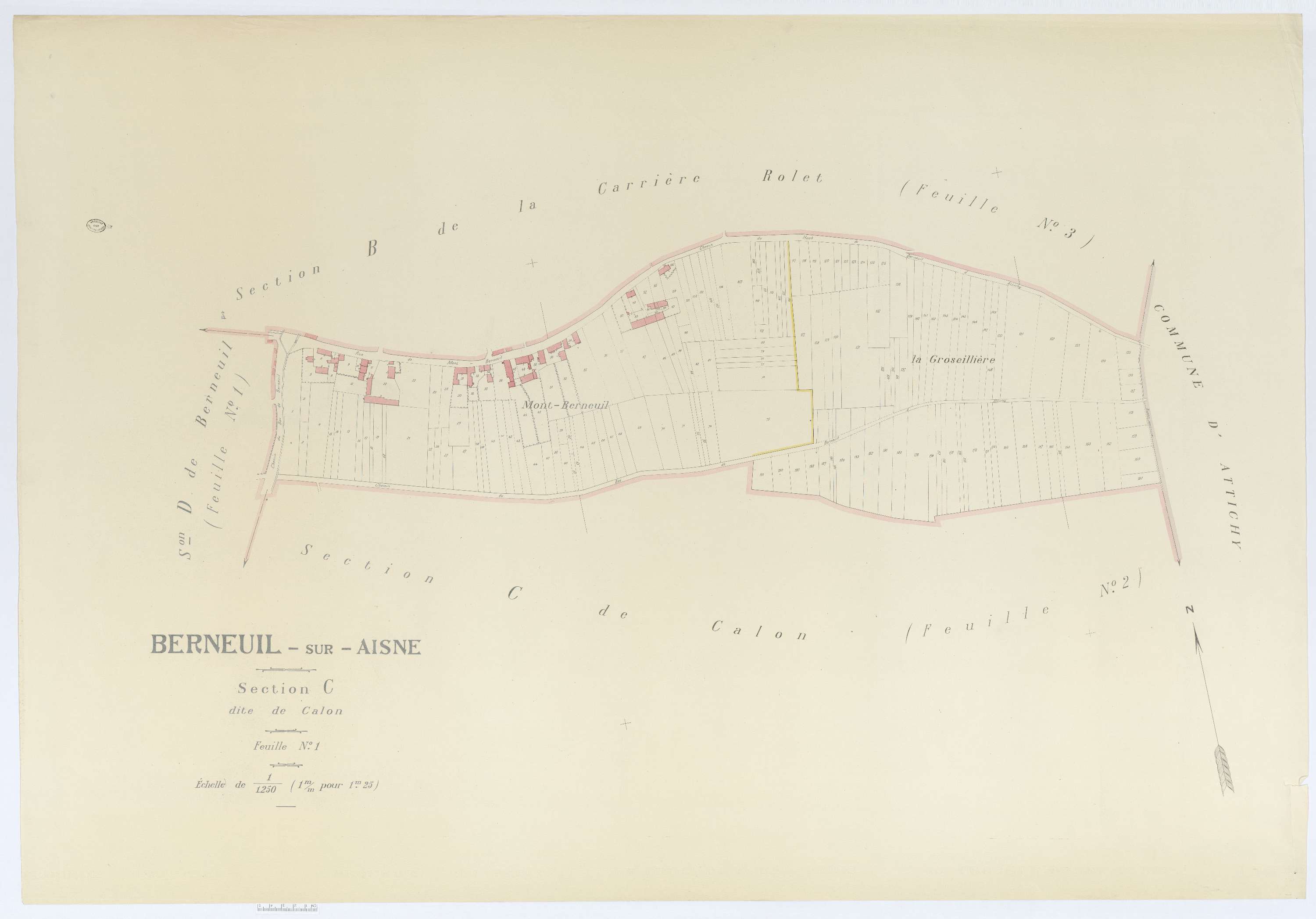 Berneuil-sur-Aisne - Cadastre napoléonien (copie), section C1