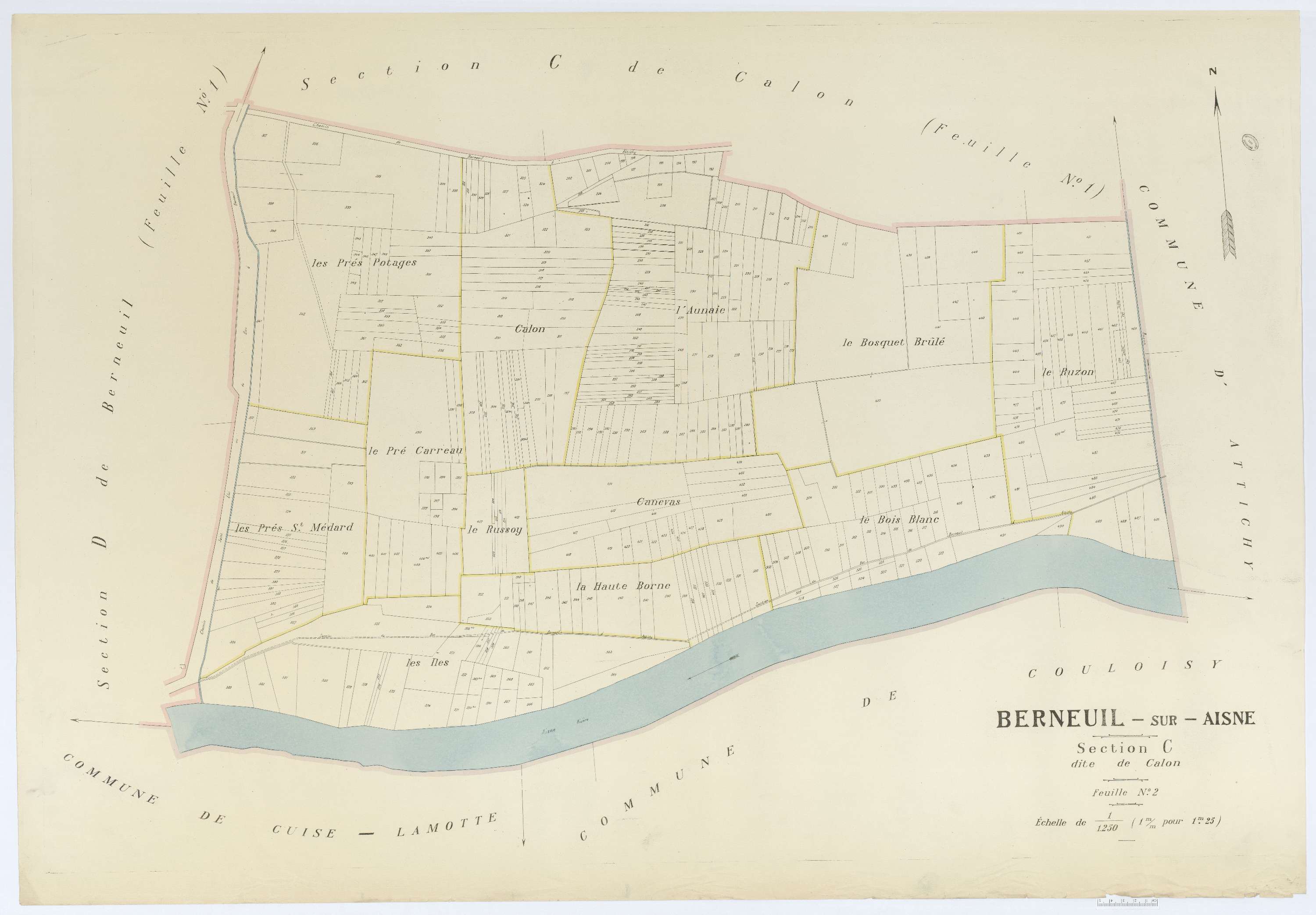 Berneuil-sur-Aisne - Cadastre napoléonien (copie), section C2