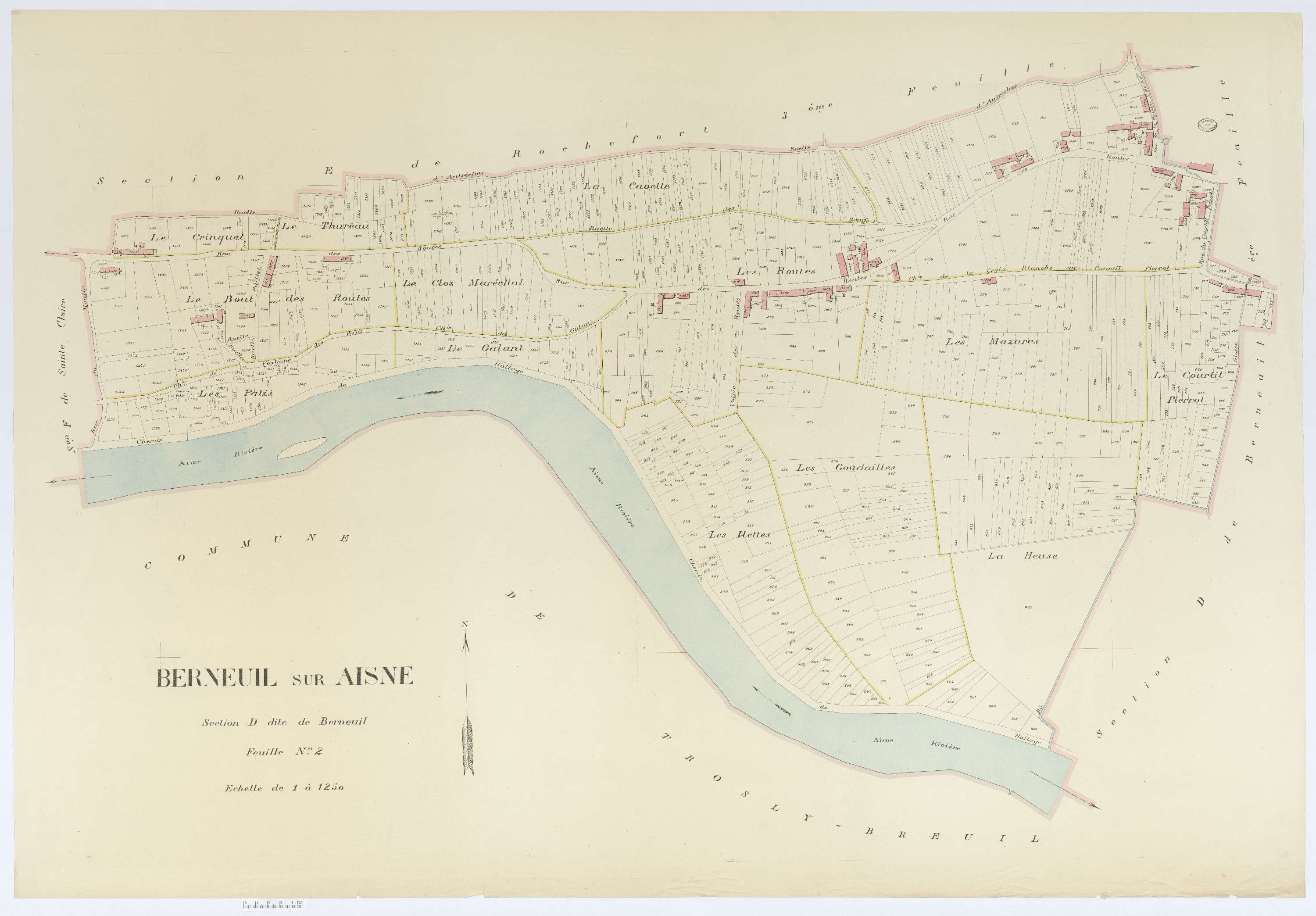 Berneuil-sur-Aisne - Cadastre napoléonien (copie), section D2