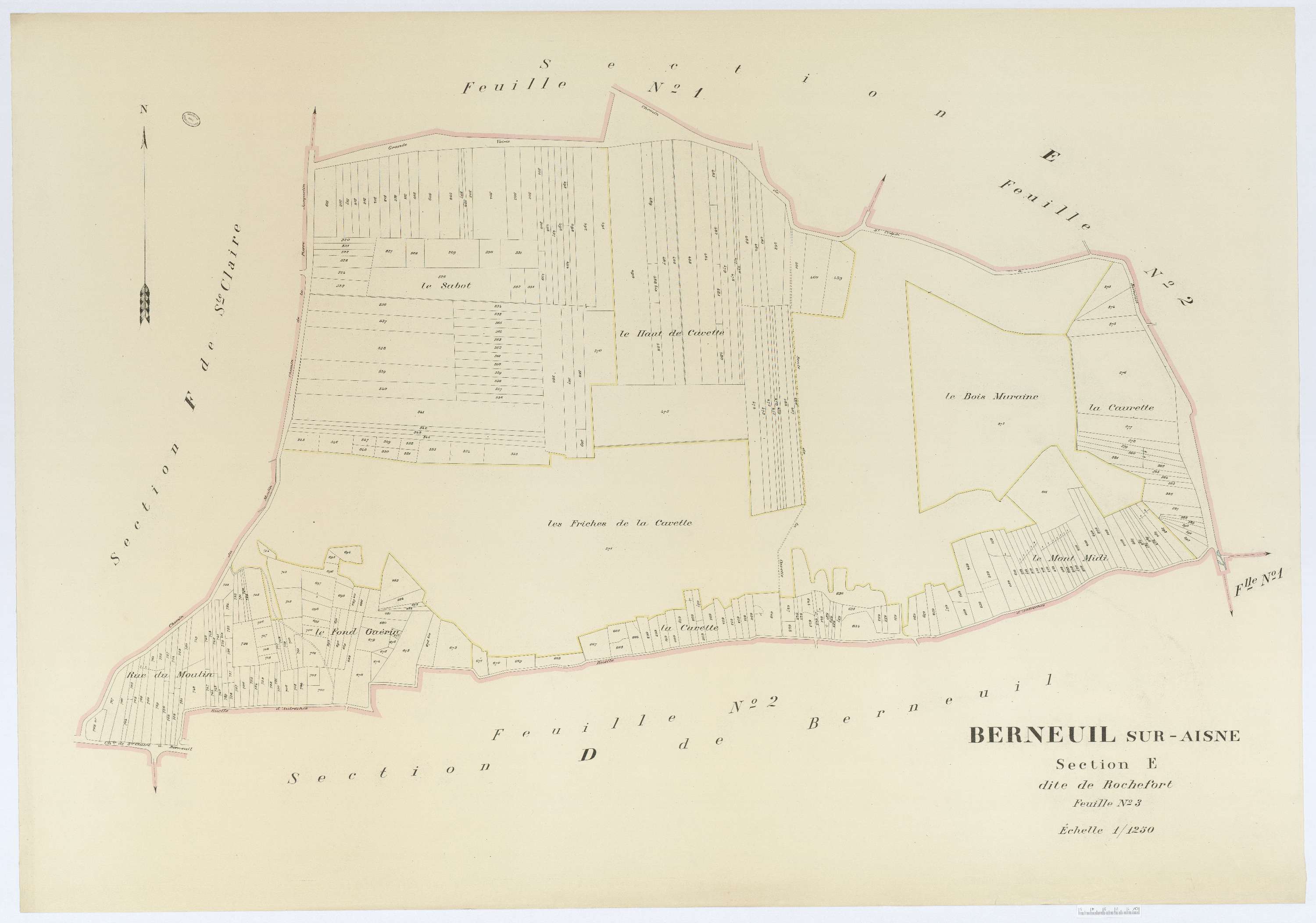 Berneuil-sur-Aisne - Cadastre napoléonien (copie), section E3