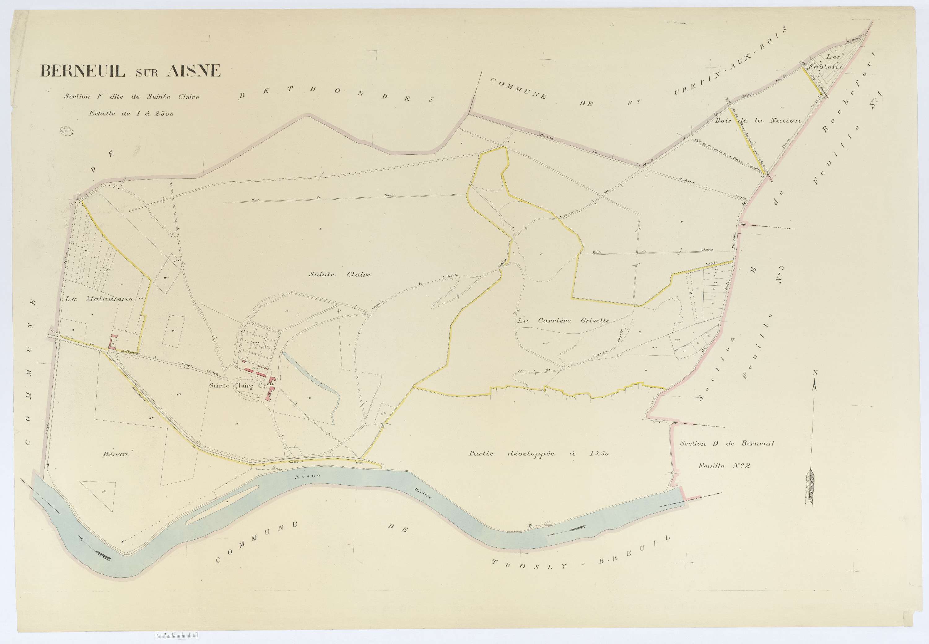 Berneuil-sur-Aisne - Cadastre napoléonien (copie), section F, feuille unique