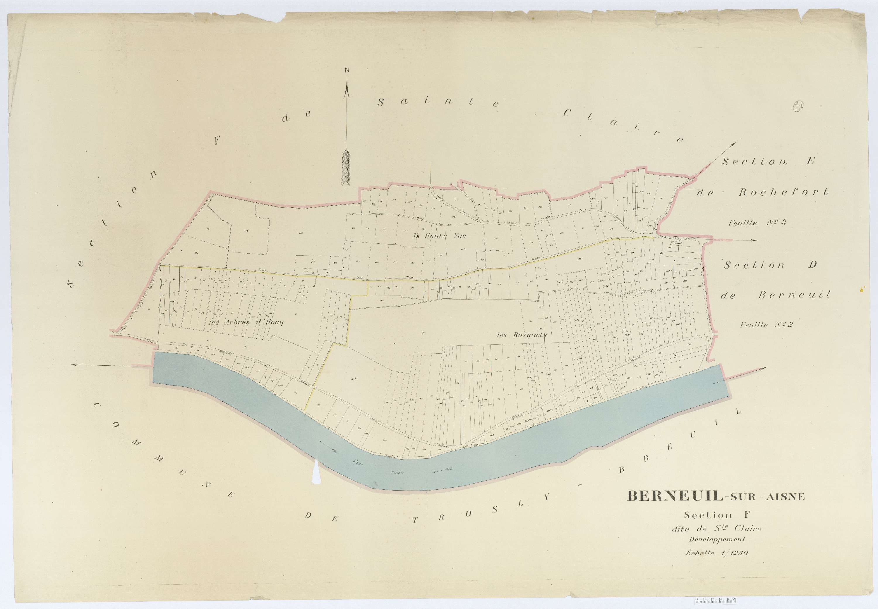 Berneuil-sur-Aisne - Cadastre napoléonien (copie), développement de la de la section F